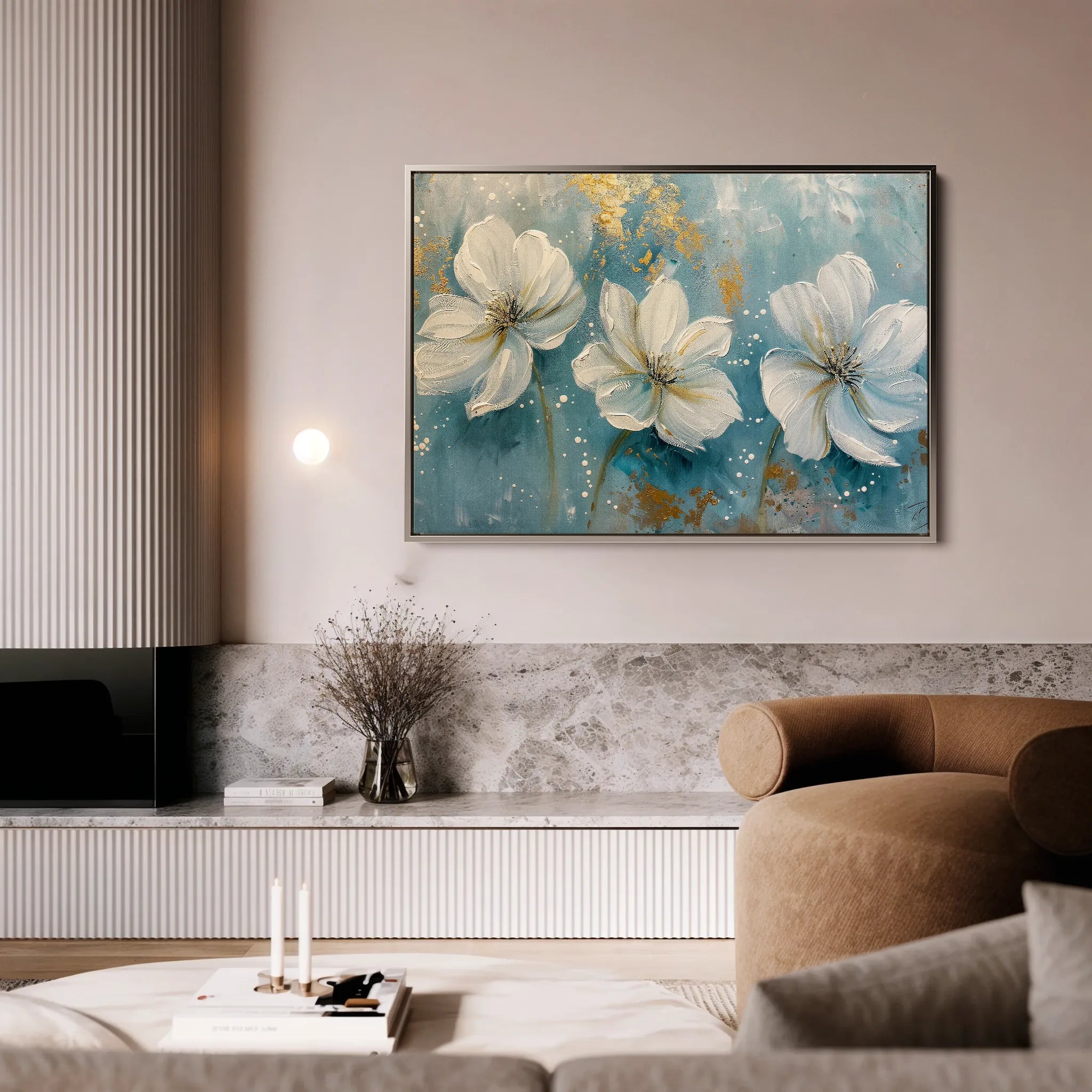 Floral 043 Canvas Art 18" x 24" / 45 x 60 cm / Black