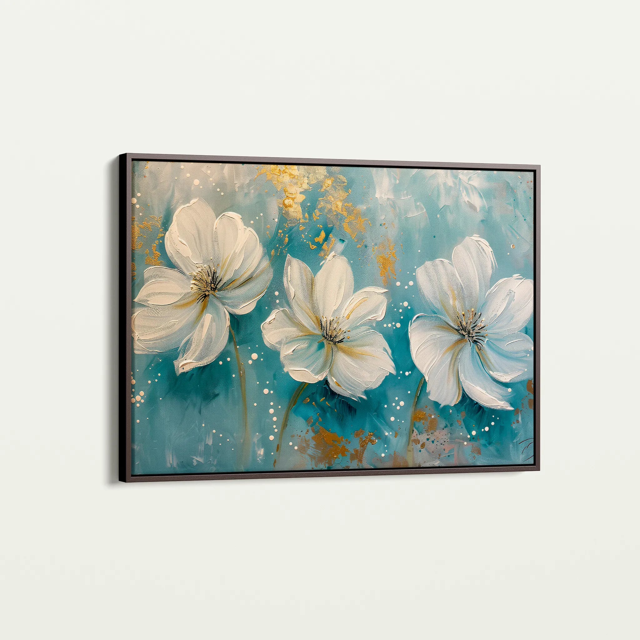 Floral 043 Canvas Art 18" x 24" / 45 x 60 cm / Black