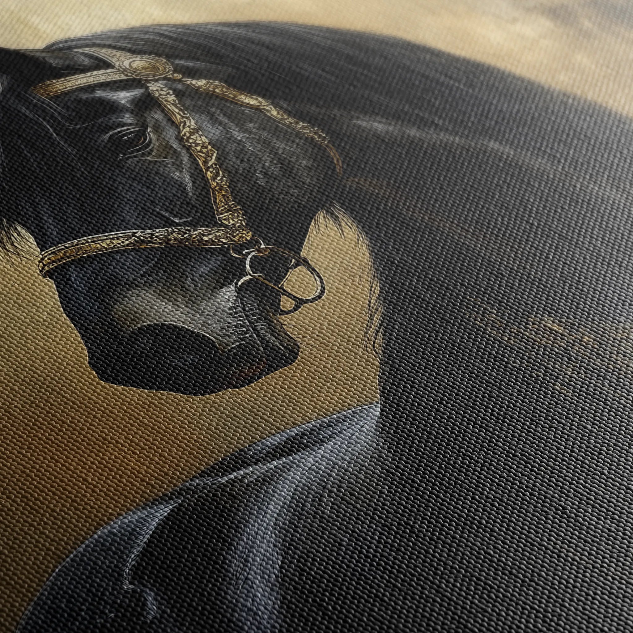 Horses 043 Canvas Art 18" x 24" / 45 x 60 cm / Black