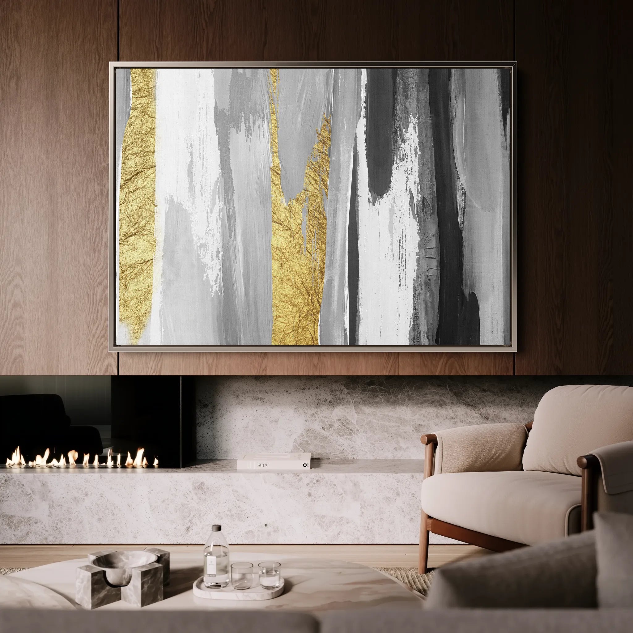 Abstract 044 Canvas Art 18" x 24" / 45 x 60 cm / Black