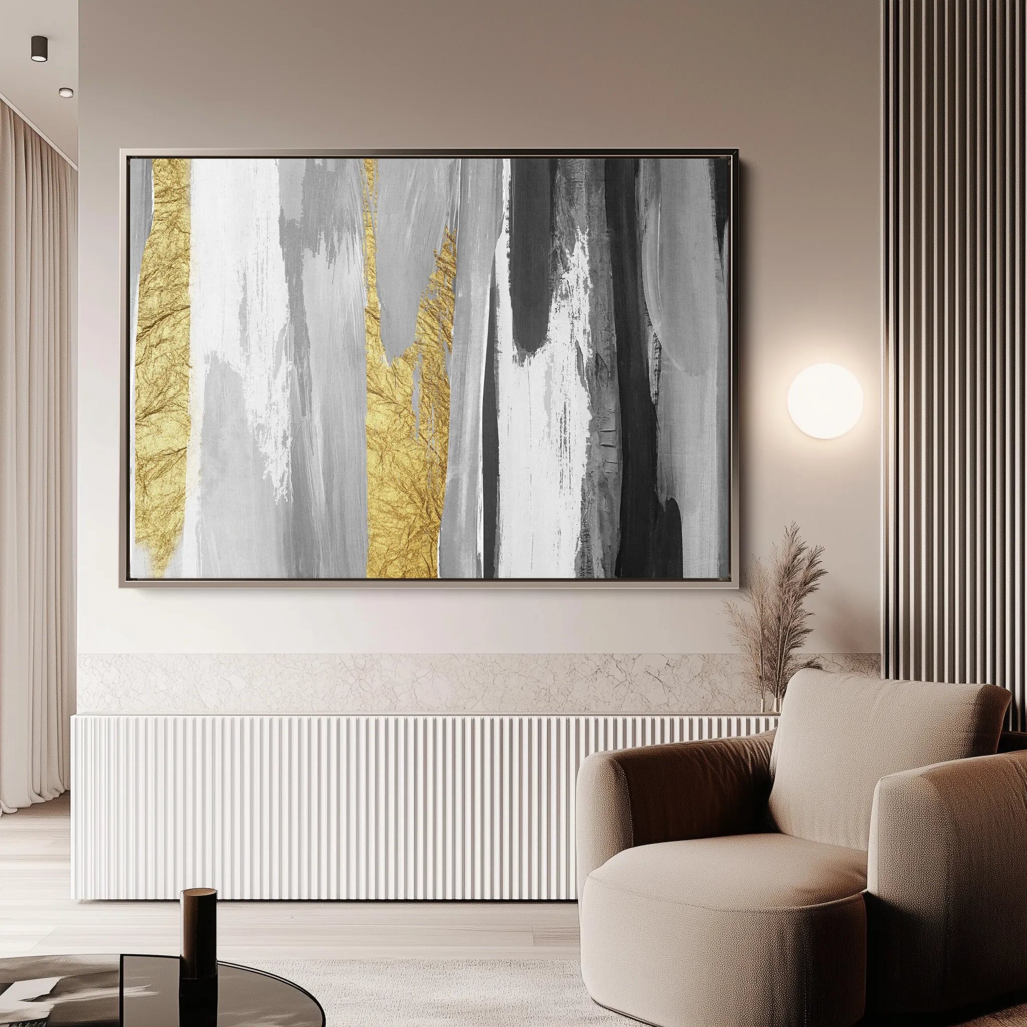 Abstract 044 Canvas Art 18" x 24" / 45 x 60 cm / Black