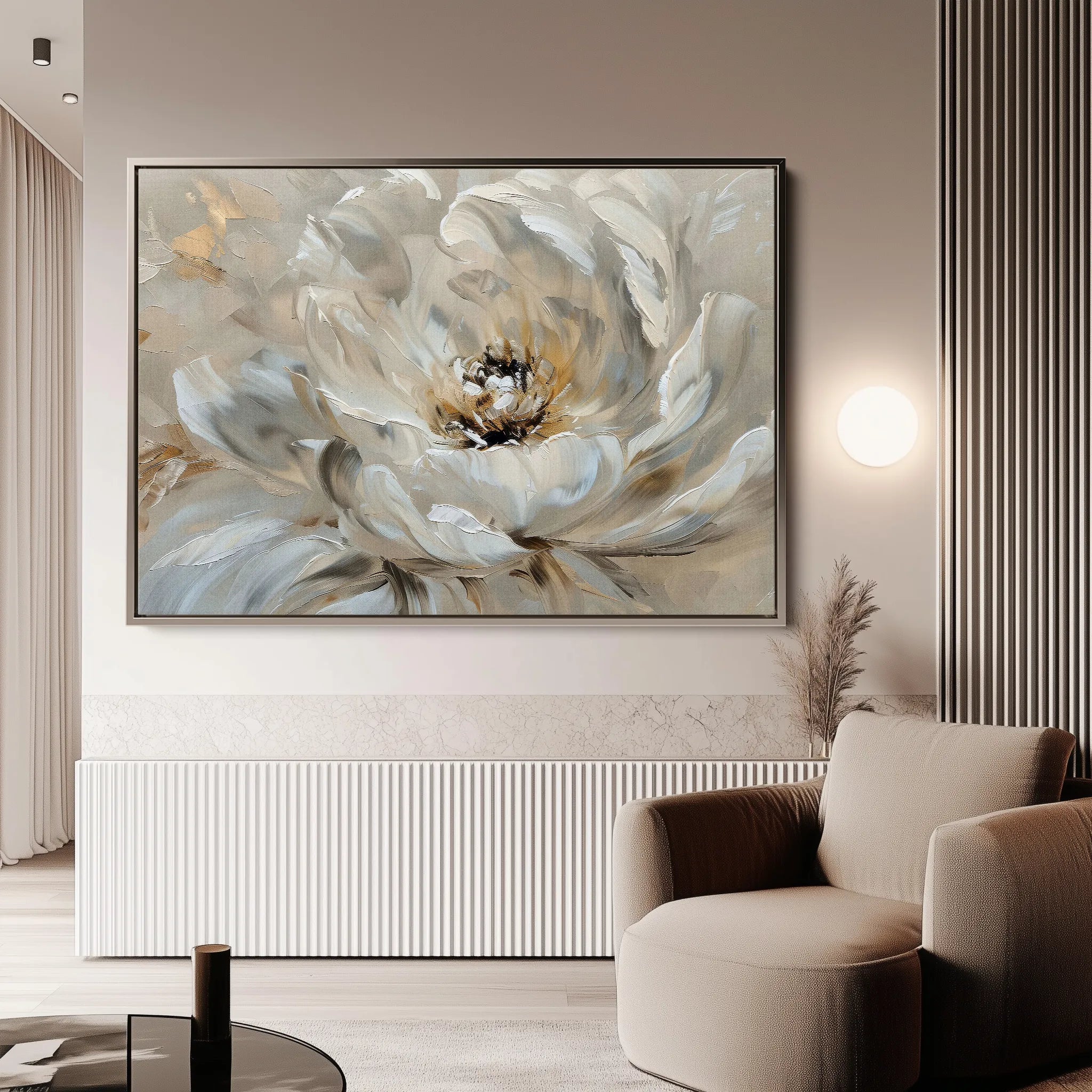 Floral 044 Canvas Art 18" x 24" / 45 x 60 cm / Black