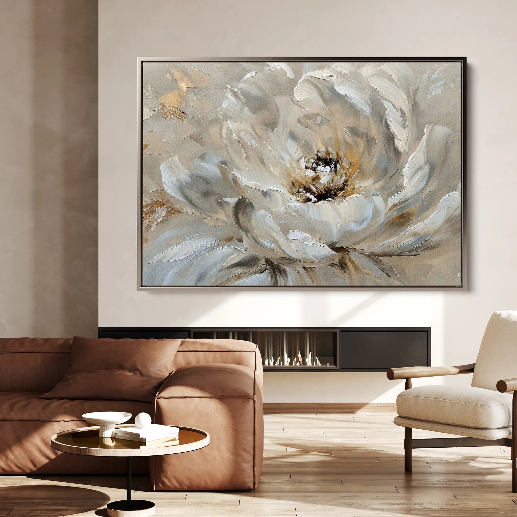 Floral 044 Canvas Art 18" x 24" / 45 x 60 cm / Black