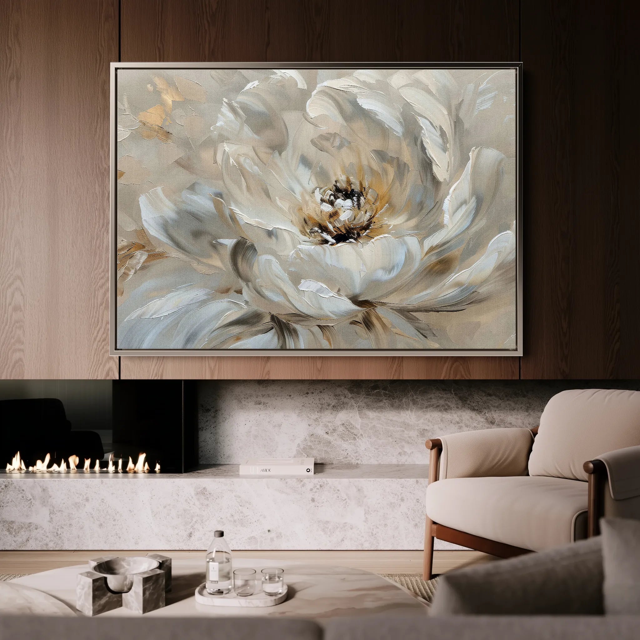 Floral 044 Canvas Art 18" x 24" / 45 x 60 cm / Black