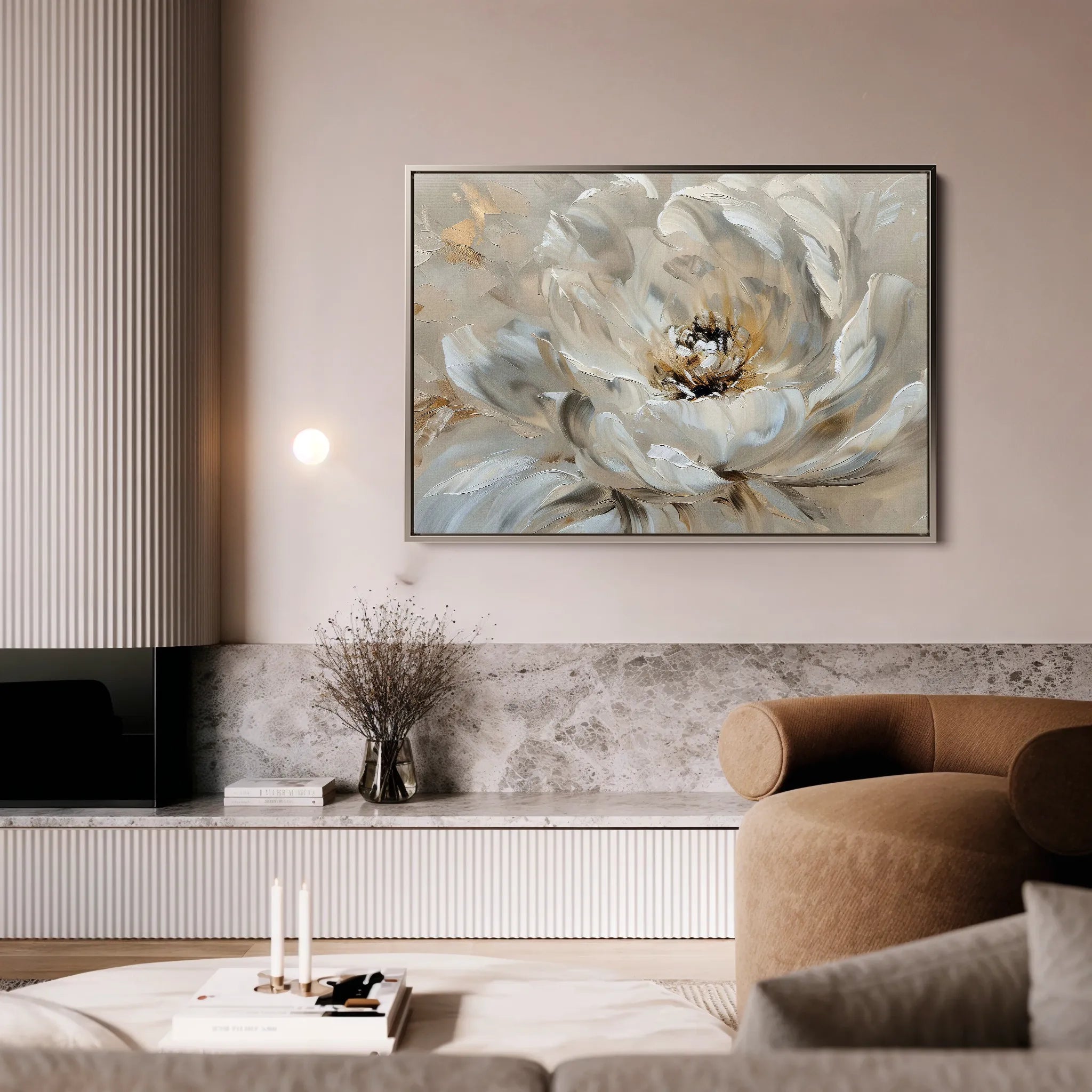 Floral 044 Canvas Art 18" x 24" / 45 x 60 cm / Black