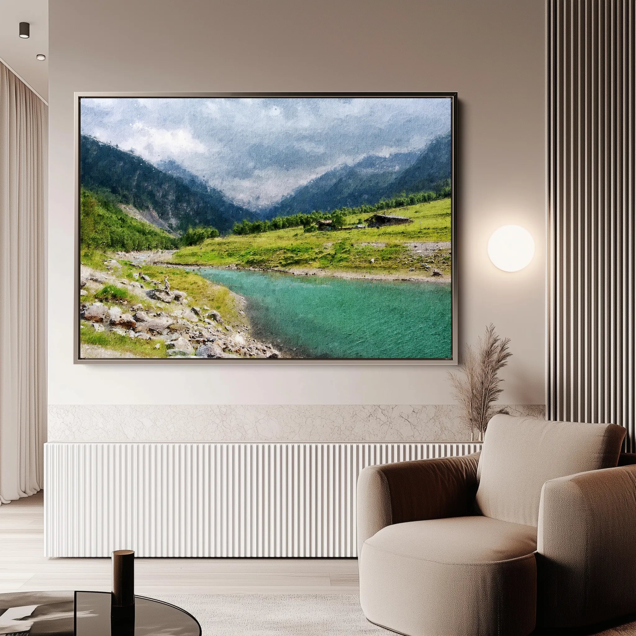 Landscape 044 Canvas Art 18" x 24" / 45 x 60 cm / Black