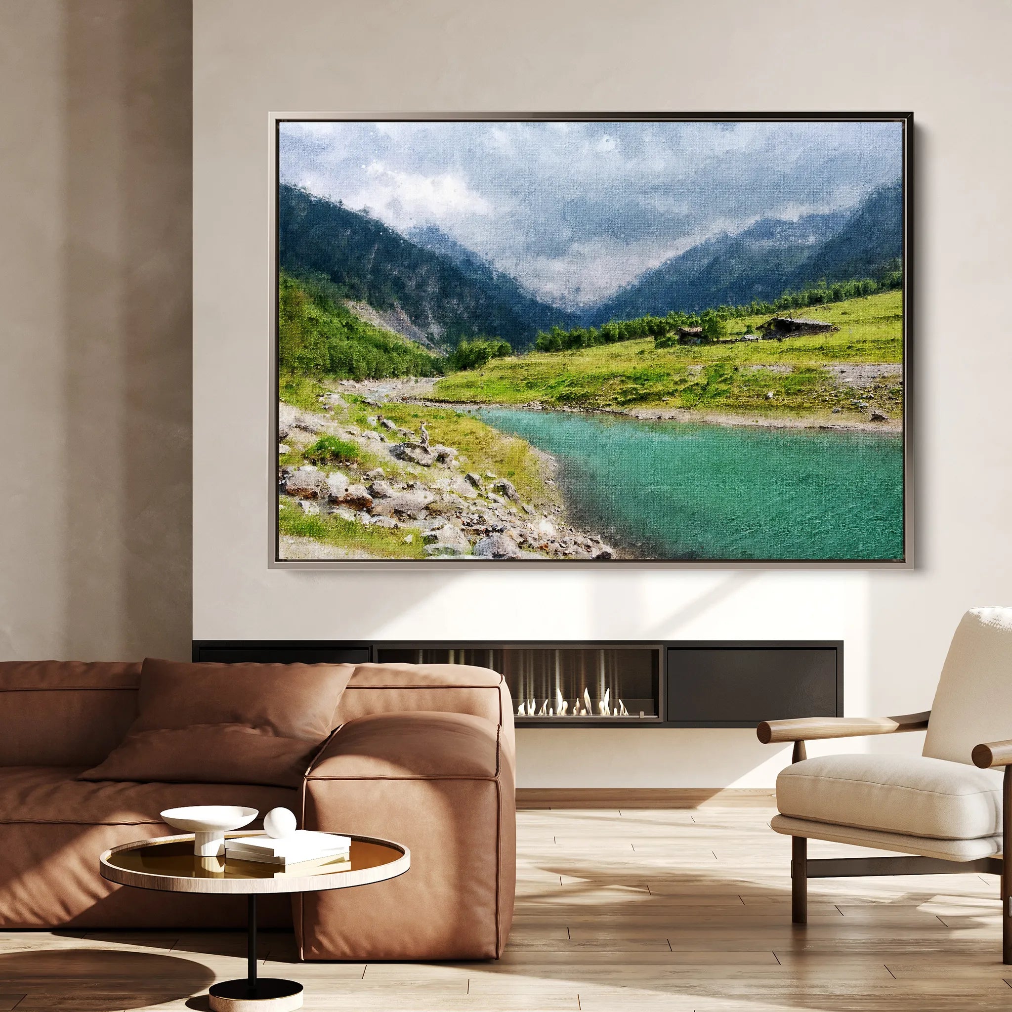 Landscape 044 Canvas Art 18" x 24" / 45 x 60 cm / Black