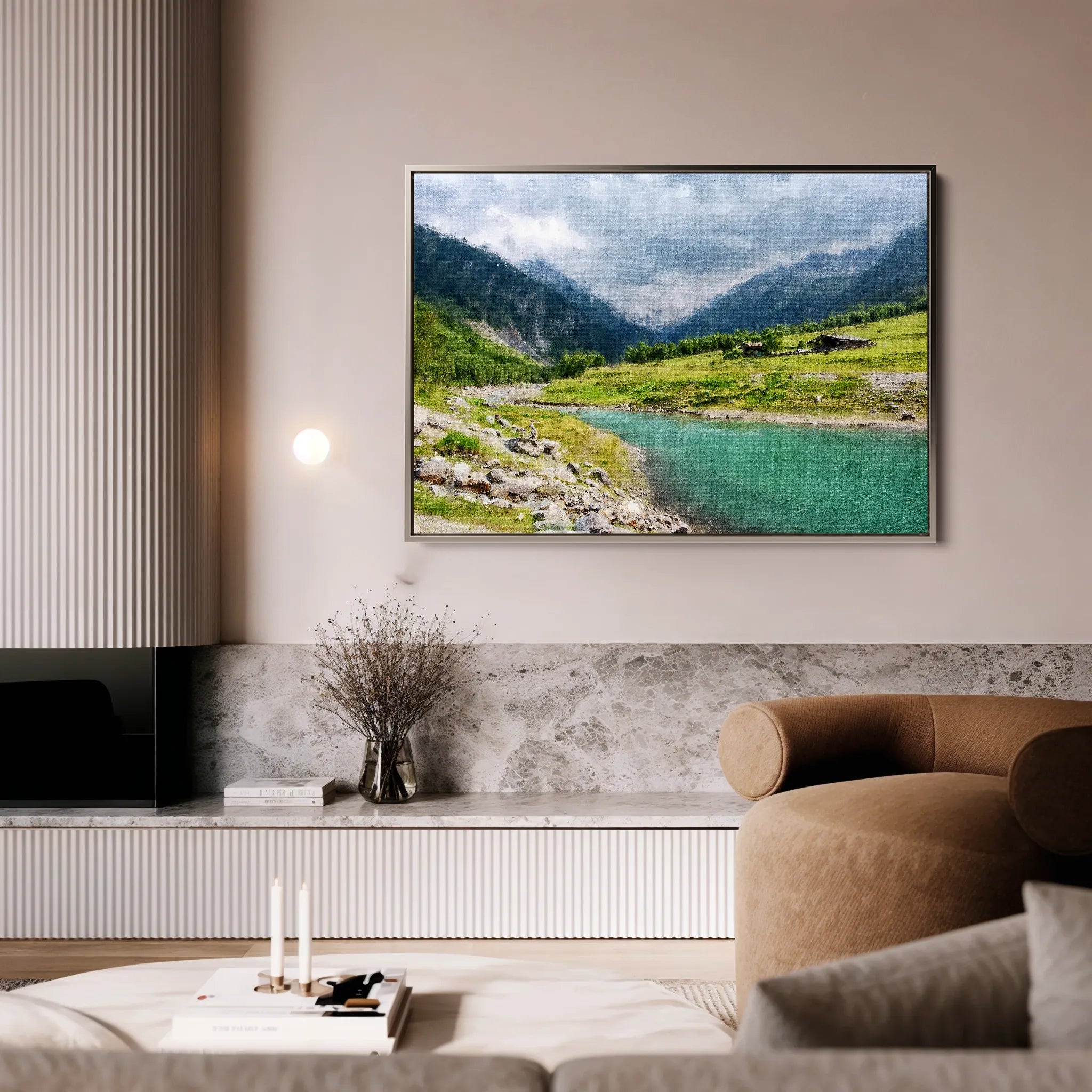 Landscape 044 Canvas Art 18" x 24" / 45 x 60 cm / Black