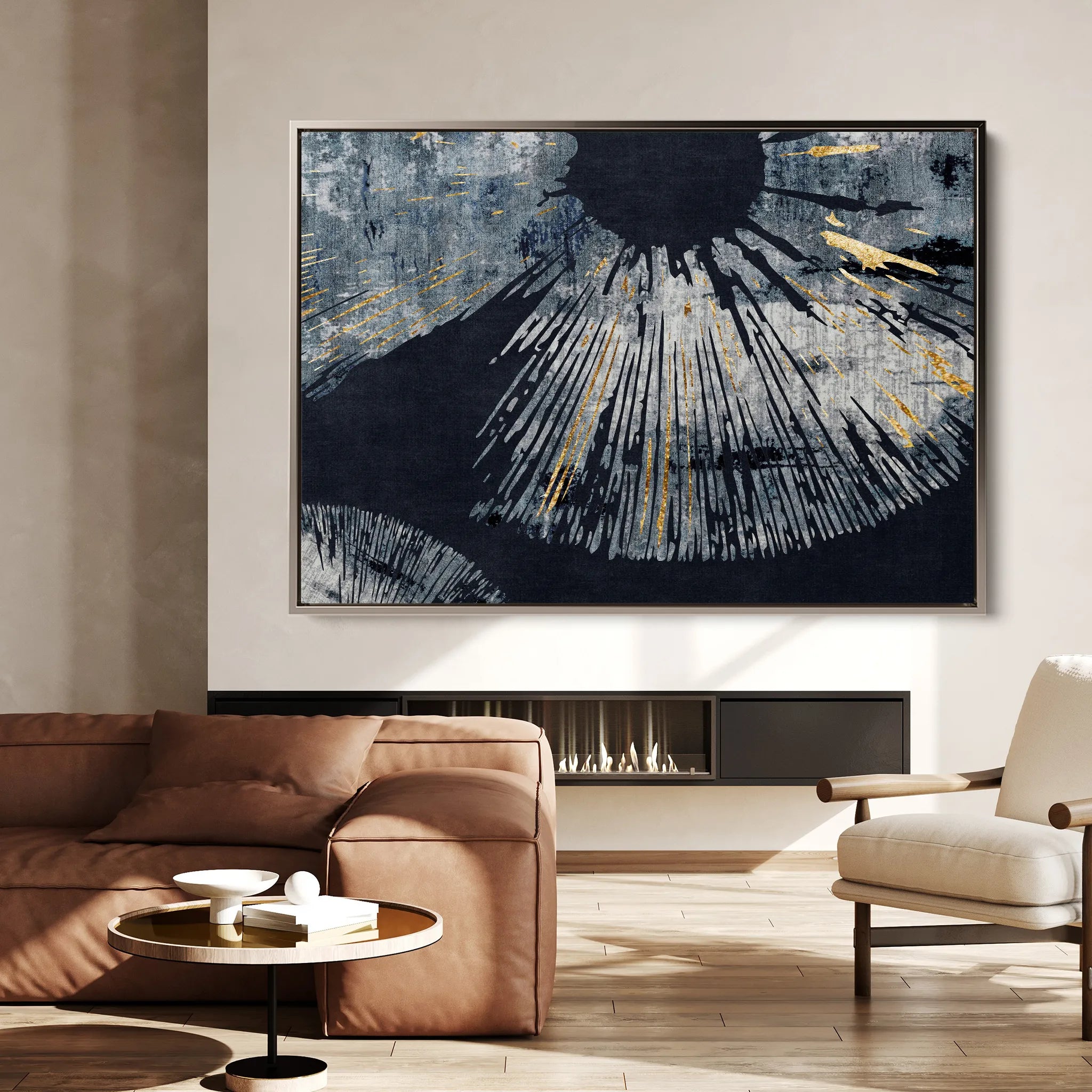 Abstract 045 Canvas Art 18" x 24" / 45 x 60 cm / Black