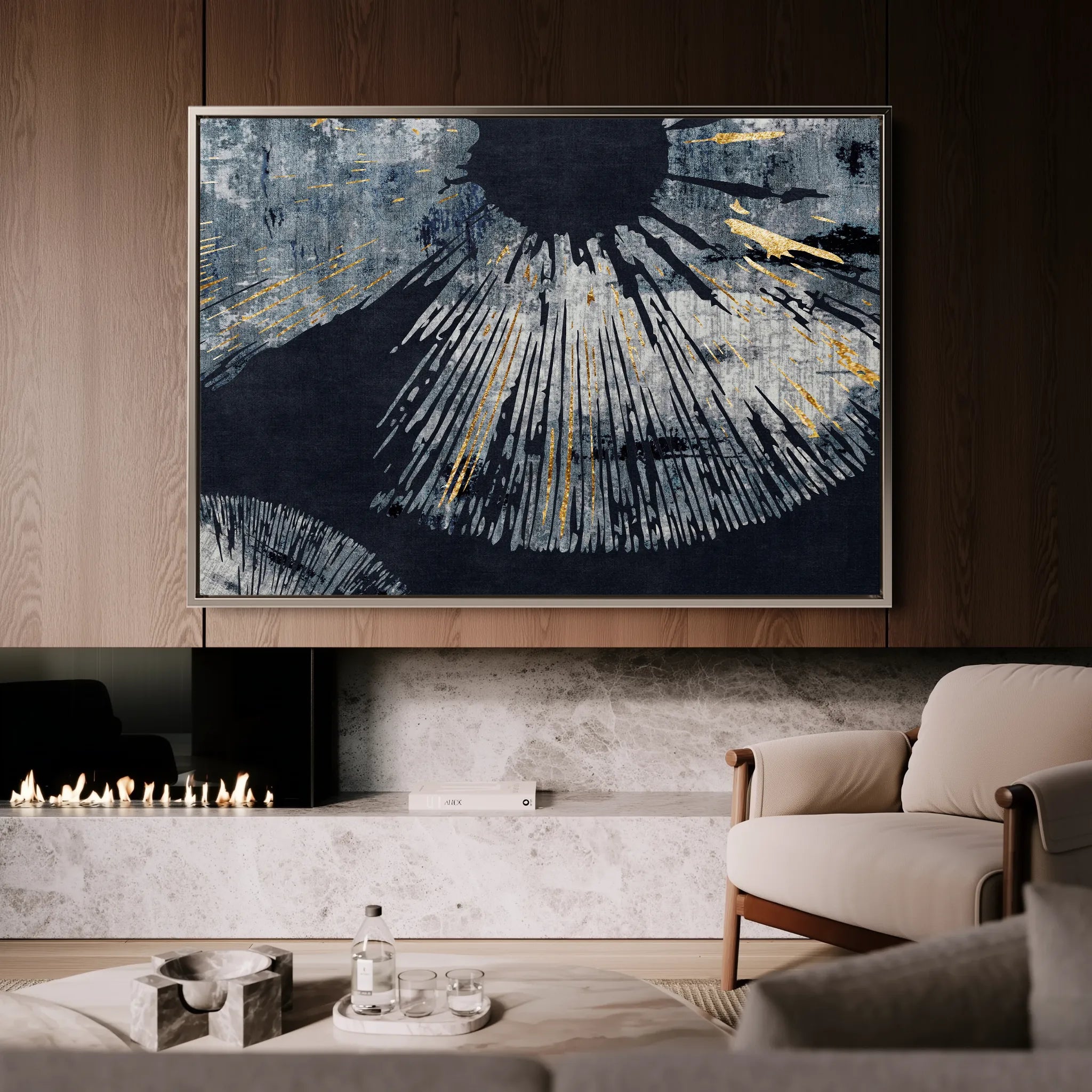 Abstract 045 Canvas Art 18" x 24" / 45 x 60 cm / Black