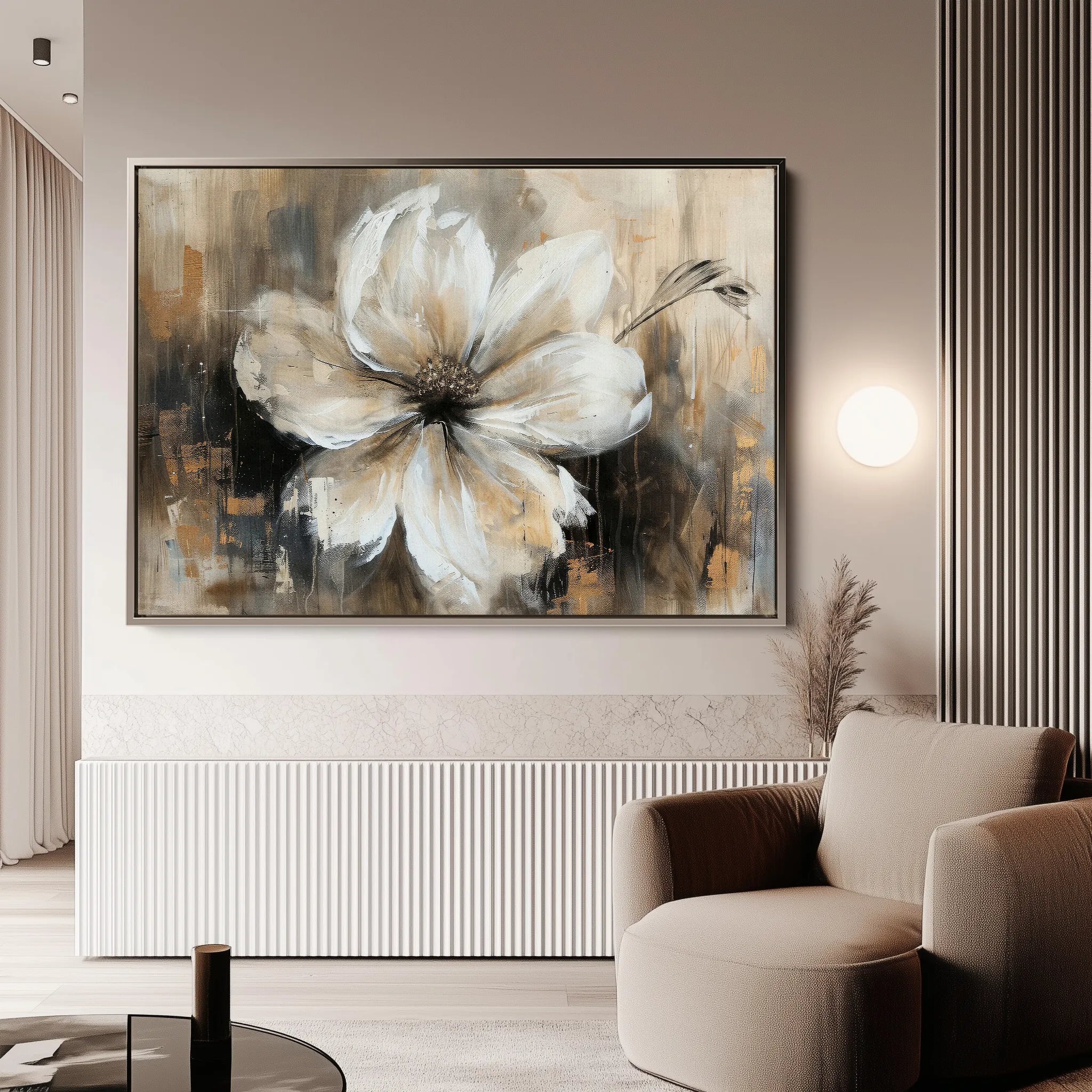 Floral 045 Canvas Art 18" x 24" / 45 x 60 cm / Black