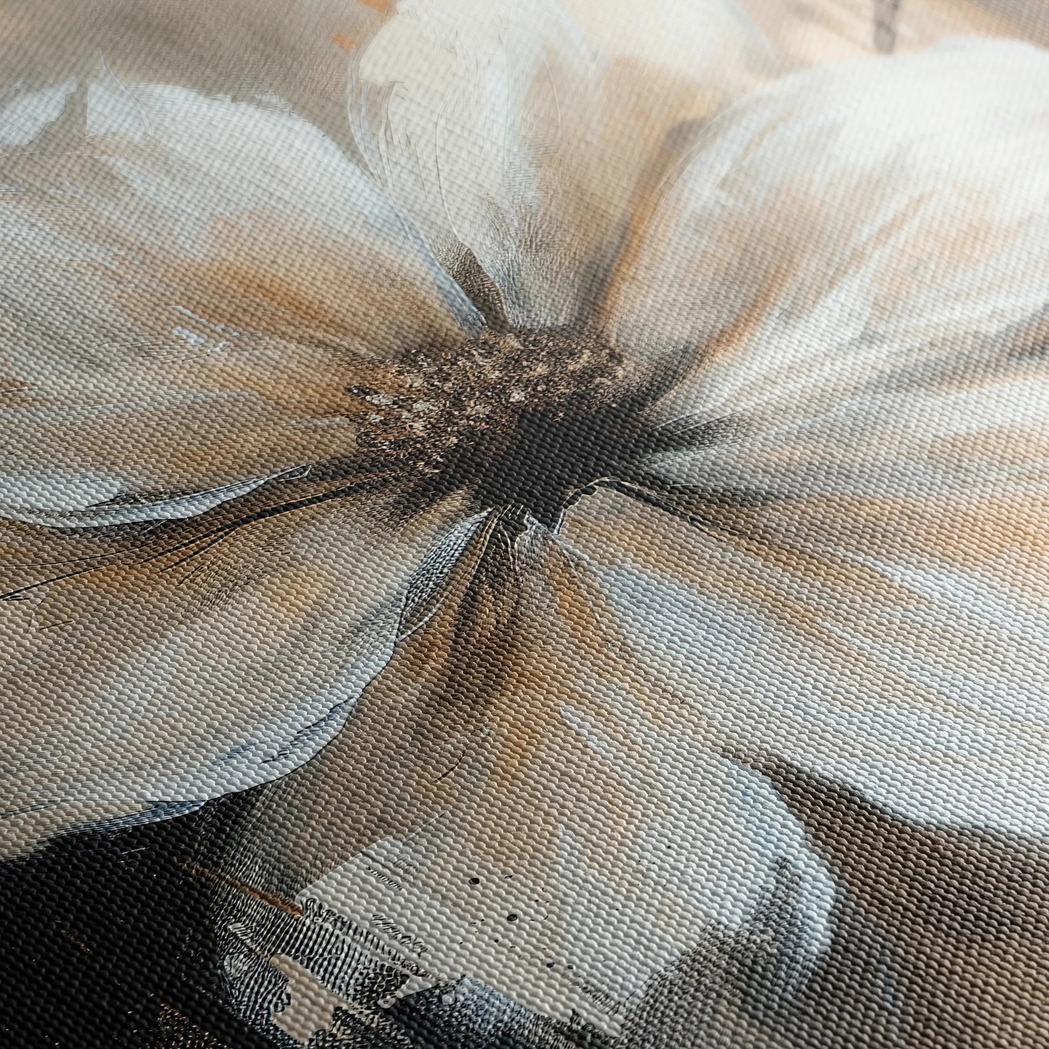 Floral 045 Canvas Art 18" x 24" / 45 x 60 cm / Black