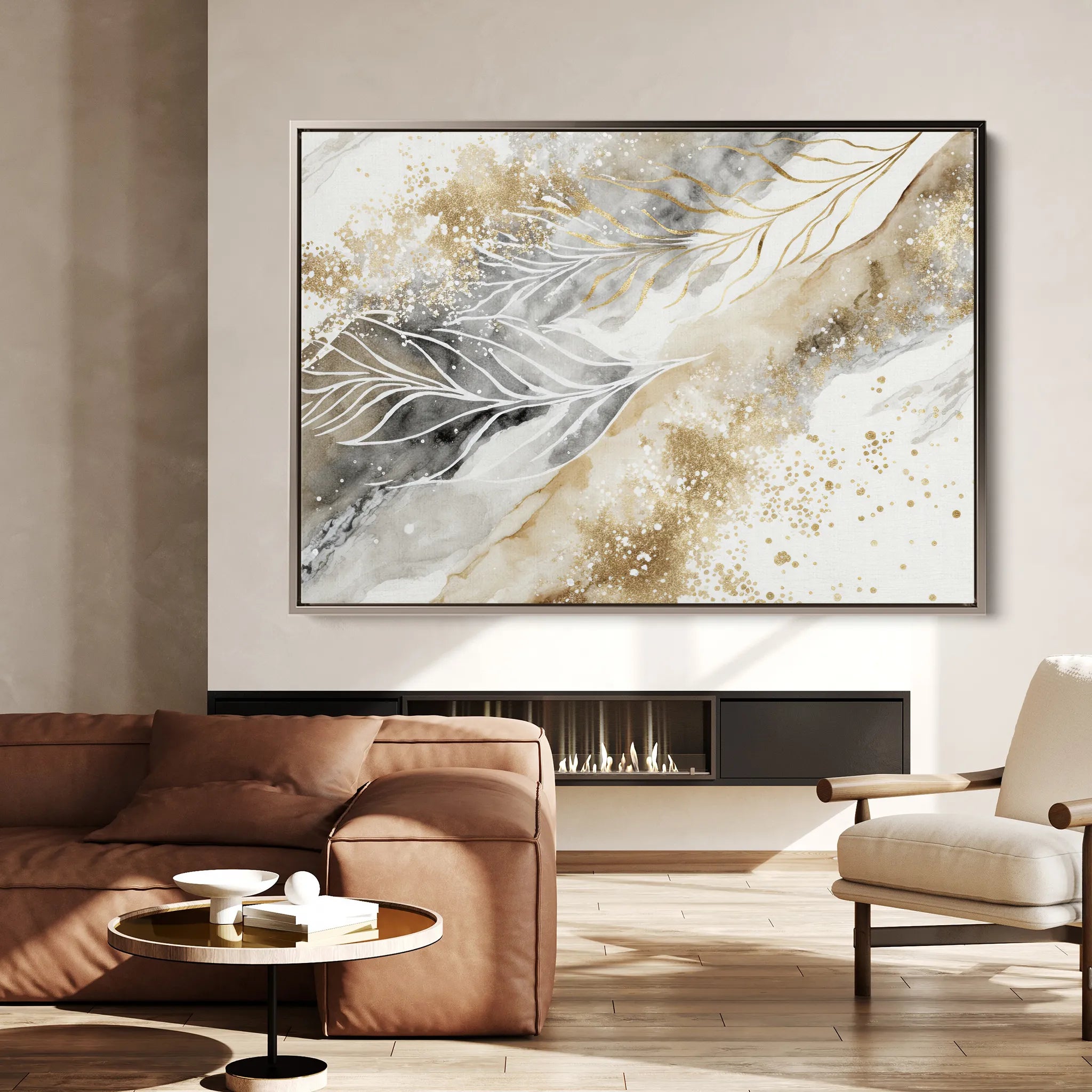 Abstract 046 Canvas Art 18" x 24" / 45 x 60 cm / Black