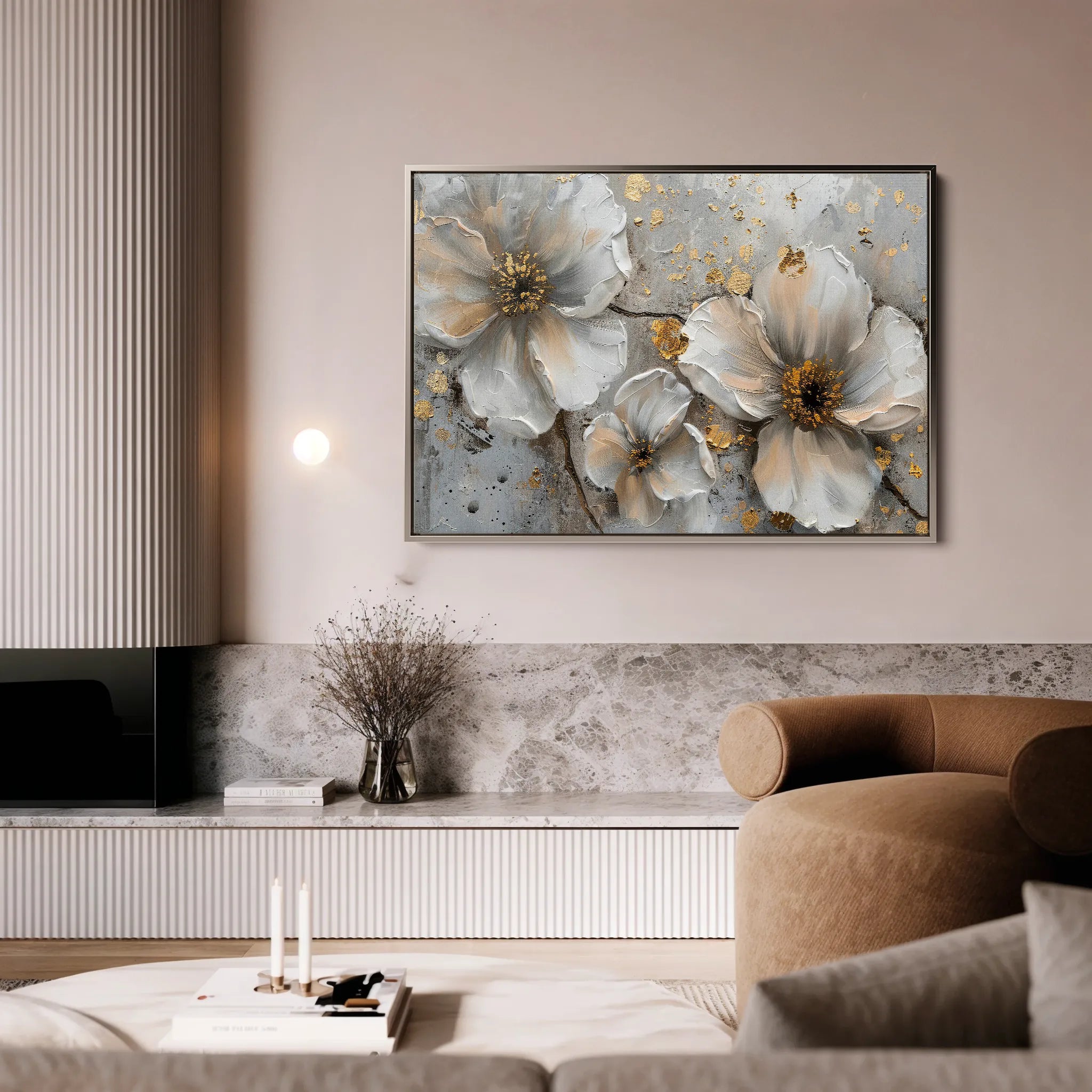 Floral 046 Canvas Art 18" x 24" / 45 x 60 cm / Black
