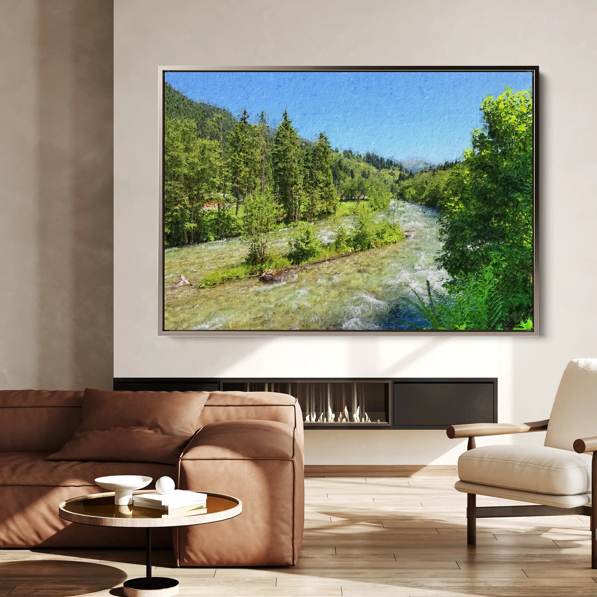 Landscape 046 Canvas Art 18" x 24" / 45 x 60 cm / Black