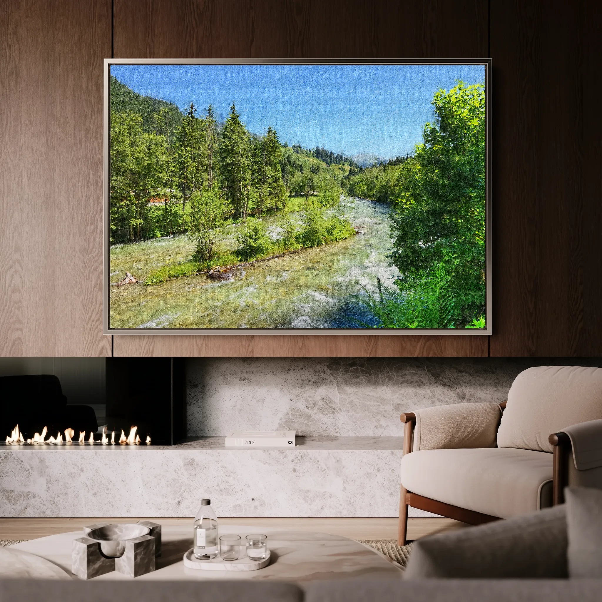 Landscape 046 Canvas Art 18" x 24" / 45 x 60 cm / Black