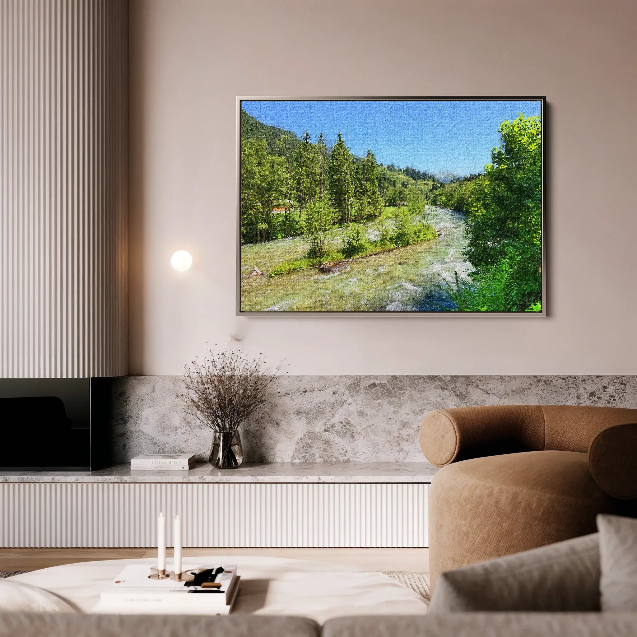 Landscape 046 Canvas Art 18" x 24" / 45 x 60 cm / Black