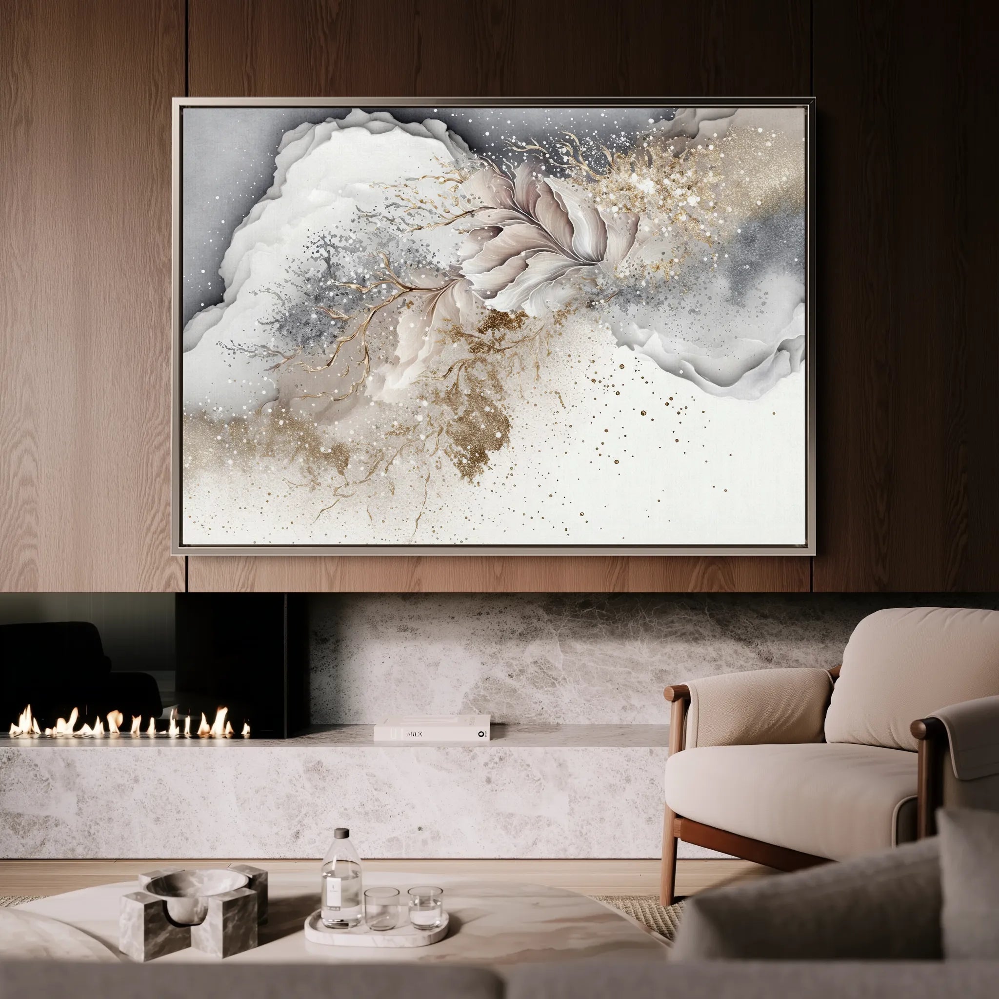 Abstract 047 Canvas Art 18" x 24" / 45 x 60 cm / Black