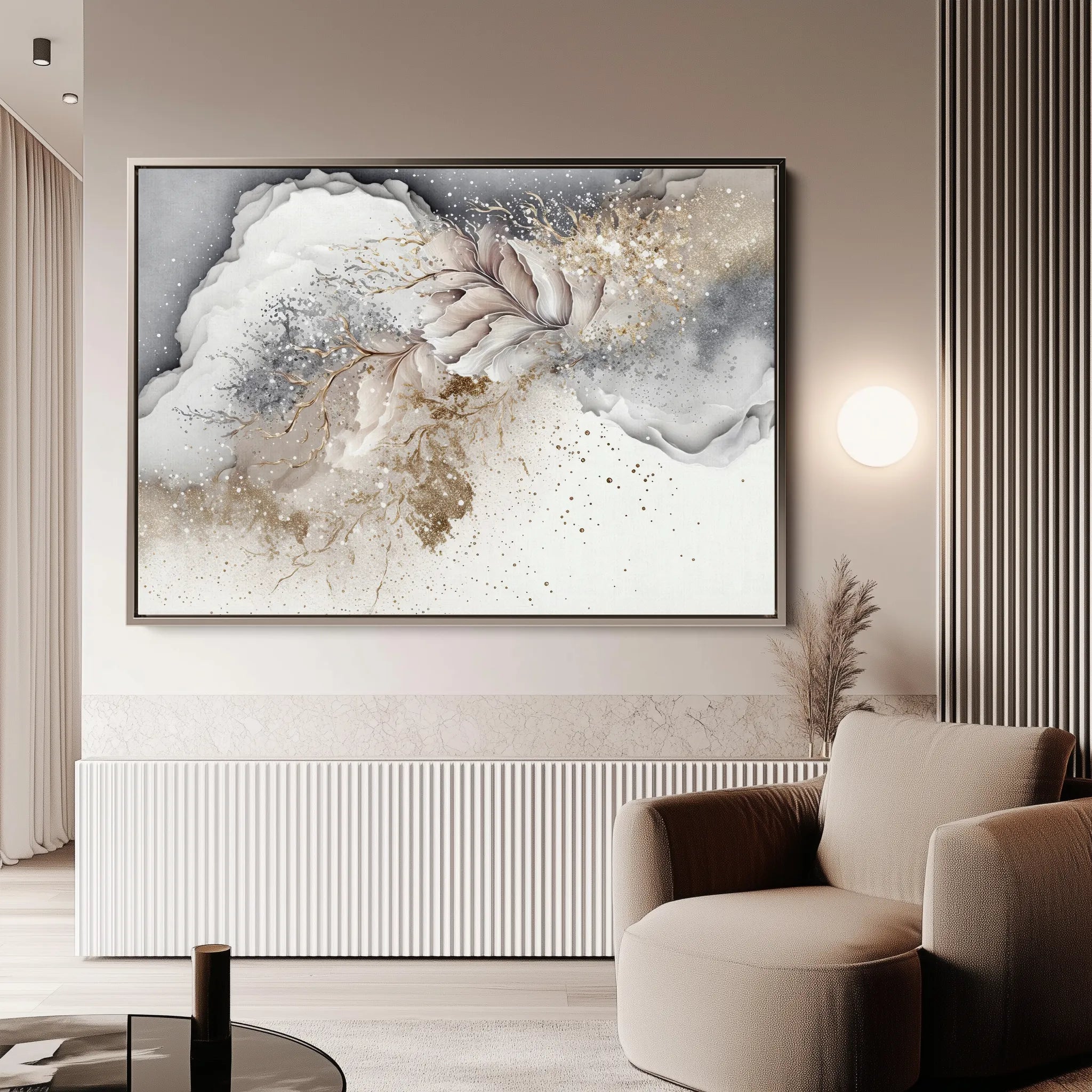 Abstract 047 Canvas Art 18" x 24" / 45 x 60 cm / Black