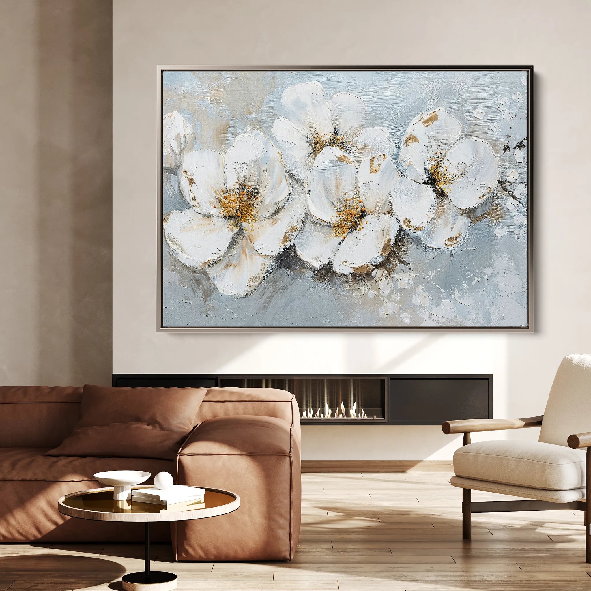 Floral 047 Canvas Art 18" x 24" / 45 x 60 cm / Black