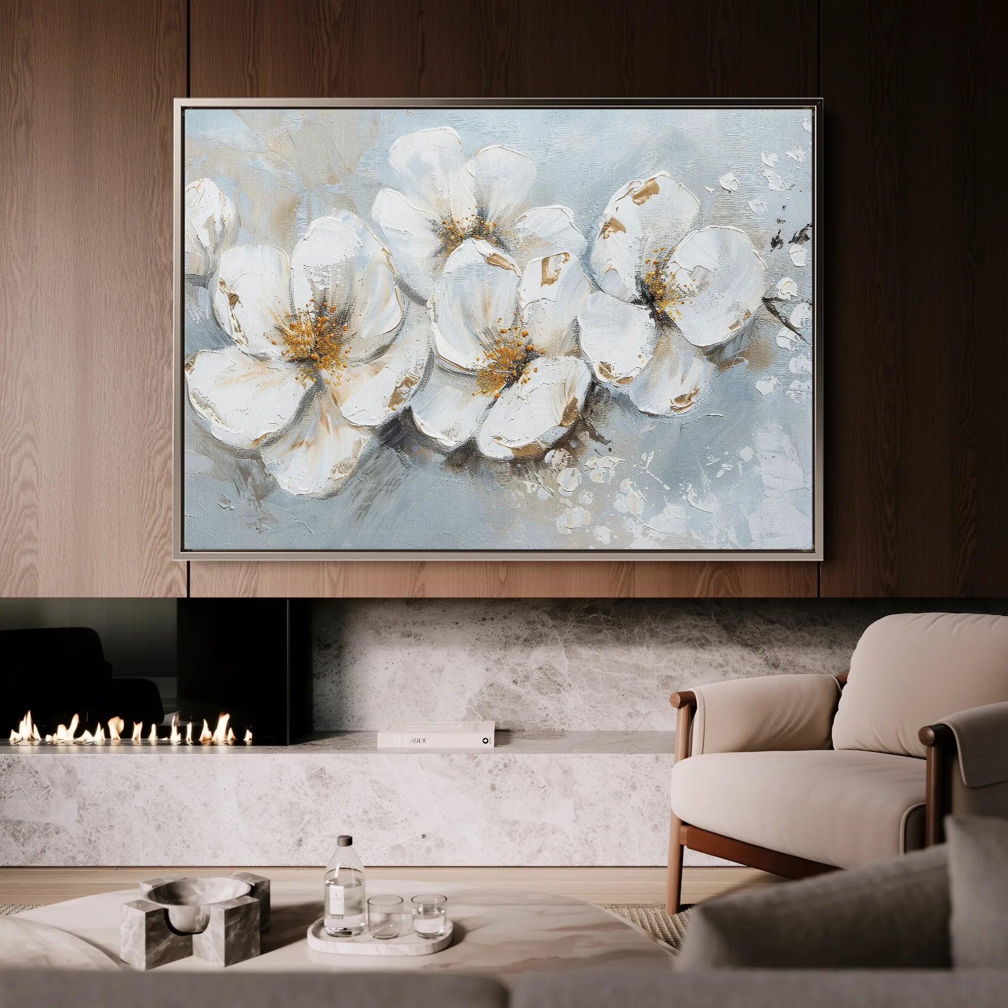 Floral 047 Canvas Art 18" x 24" / 45 x 60 cm / Black