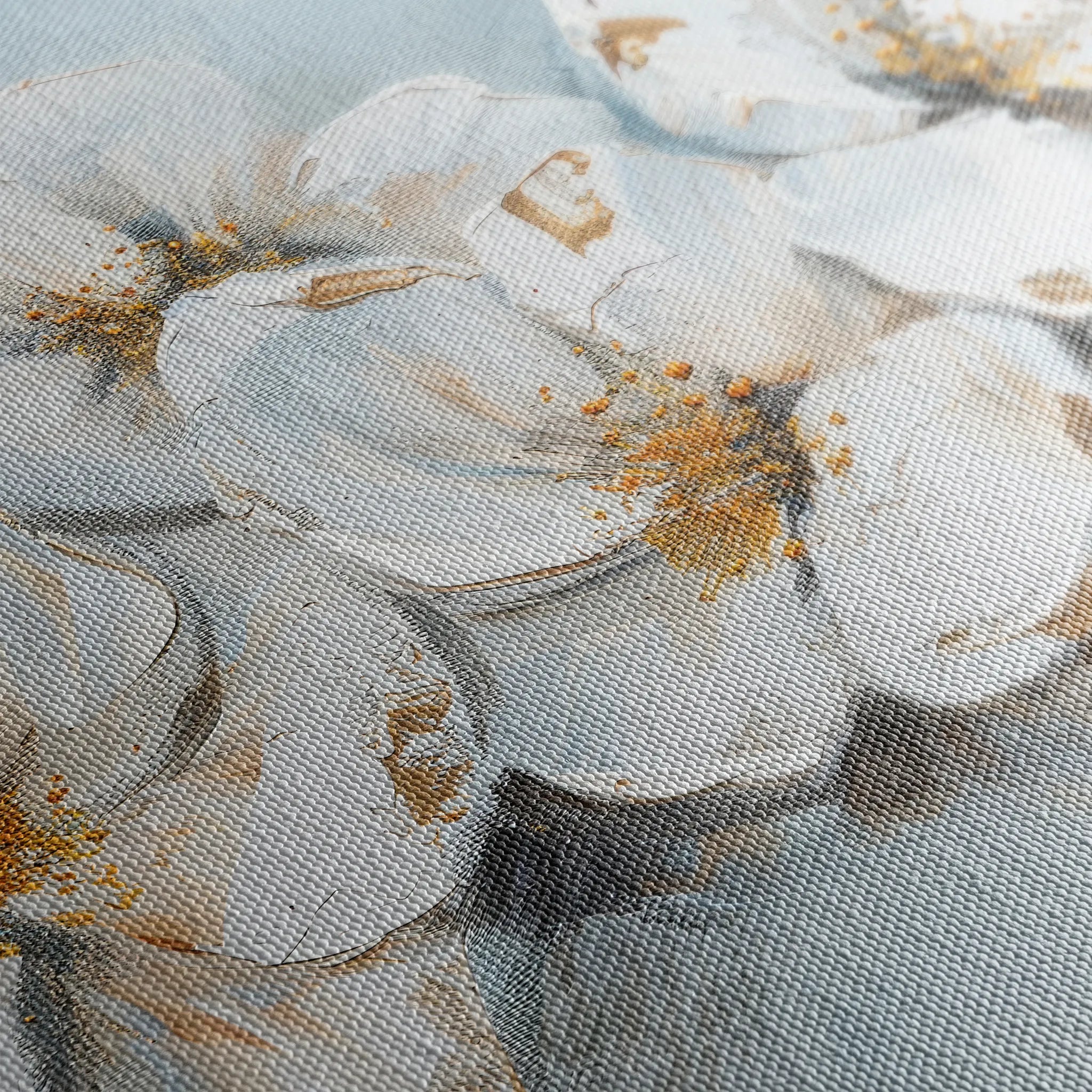 Floral 047 Canvas Art 18" x 24" / 45 x 60 cm / Black