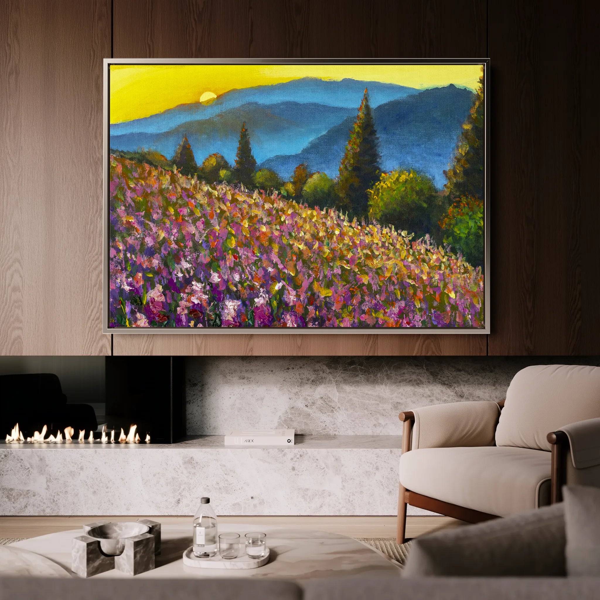 Landscape 047 Canvas Art 18" x 24" / 45 x 60 cm / Black