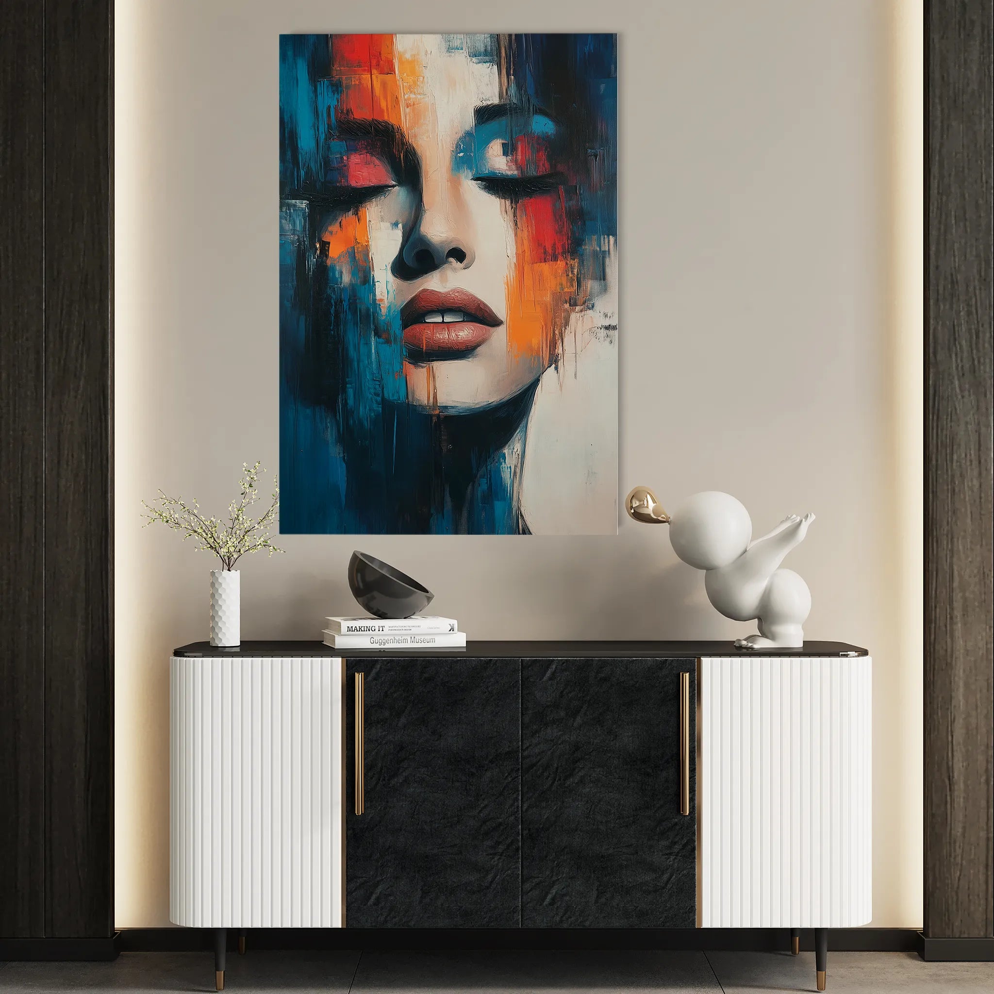 Portrait 047 Canvas Art 18" x 24" / 45 x 60 cm / Black