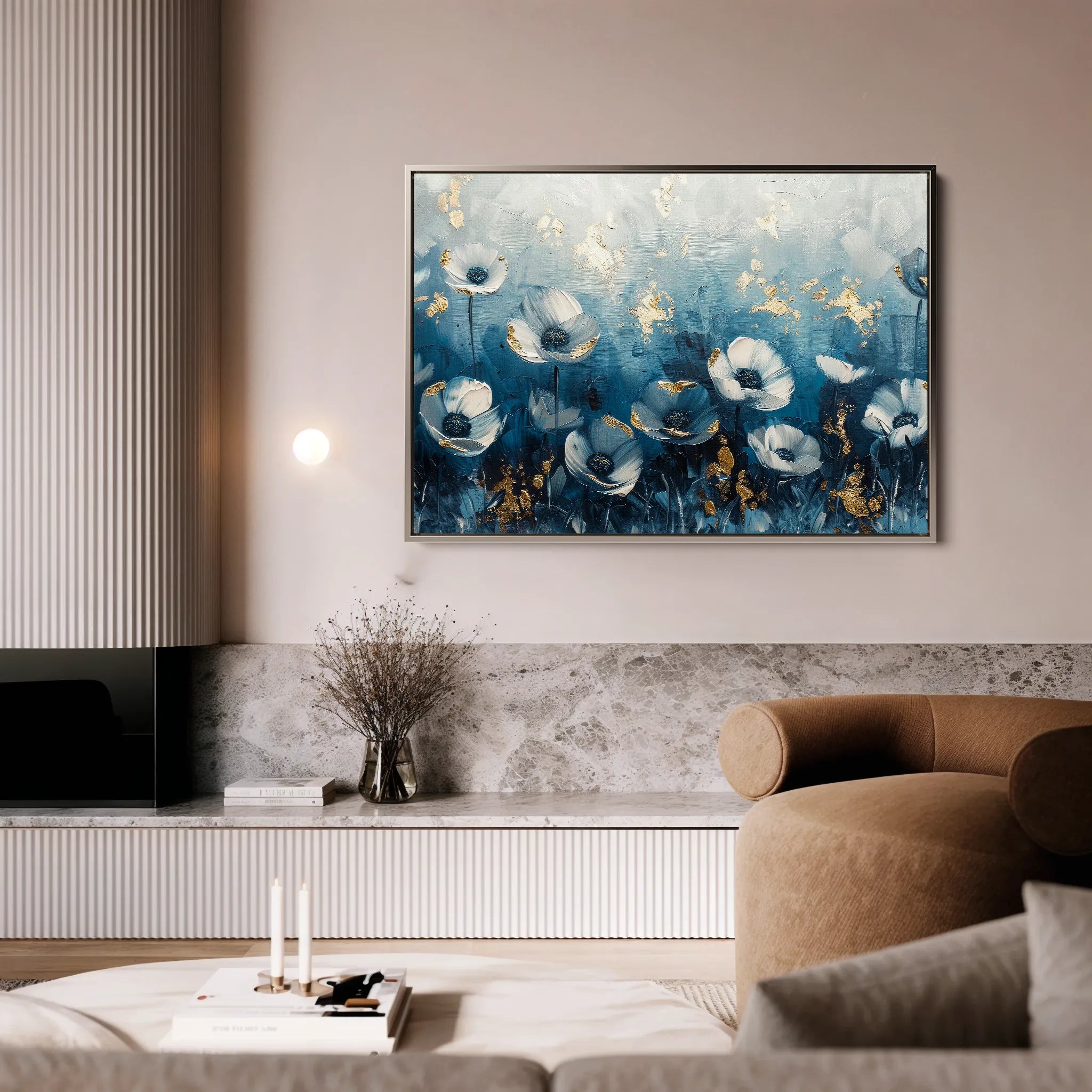 Floral 048 Canvas Art 18" x 24" / 45 x 60 cm / Black