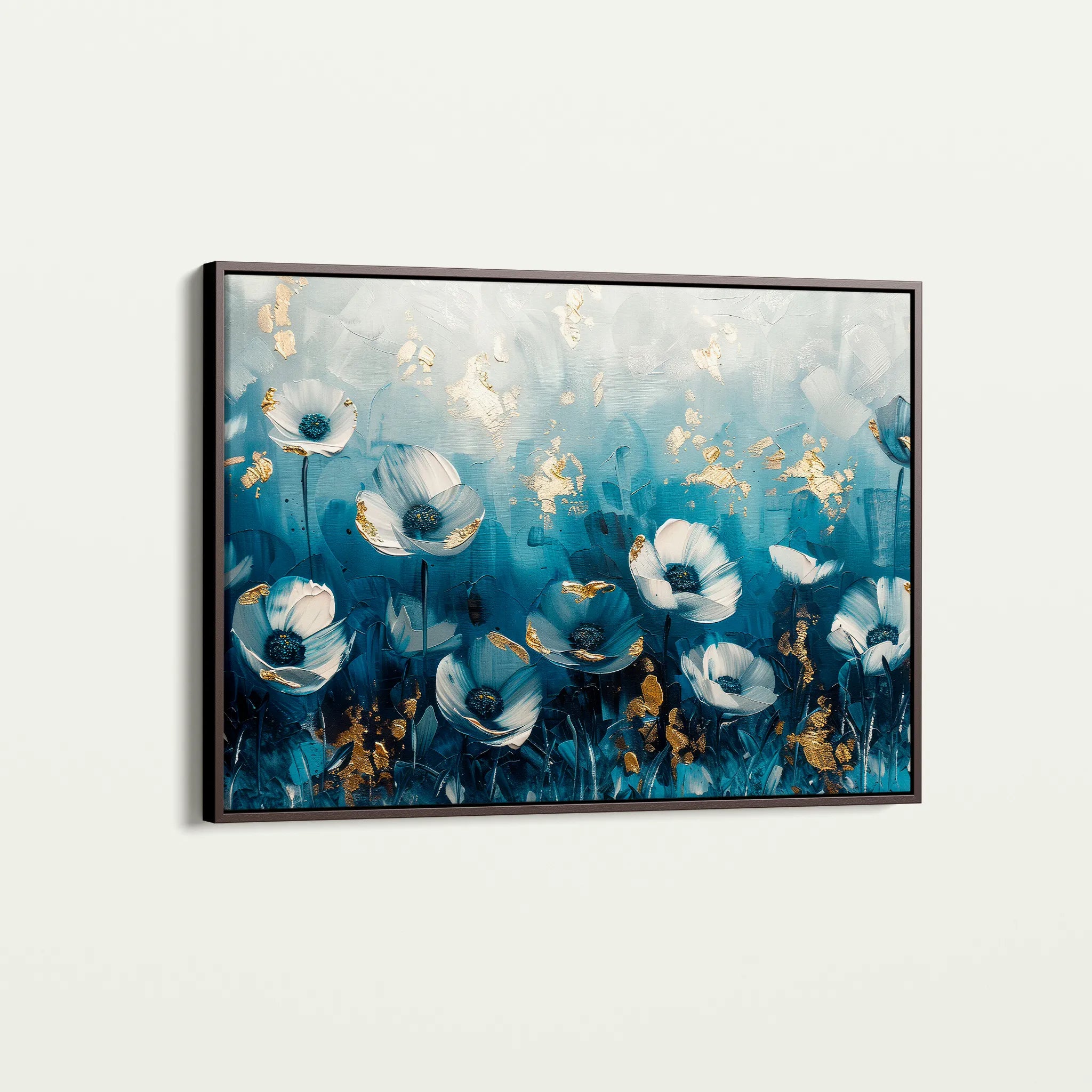 Floral 048 Canvas Art 18" x 24" / 45 x 60 cm / Black