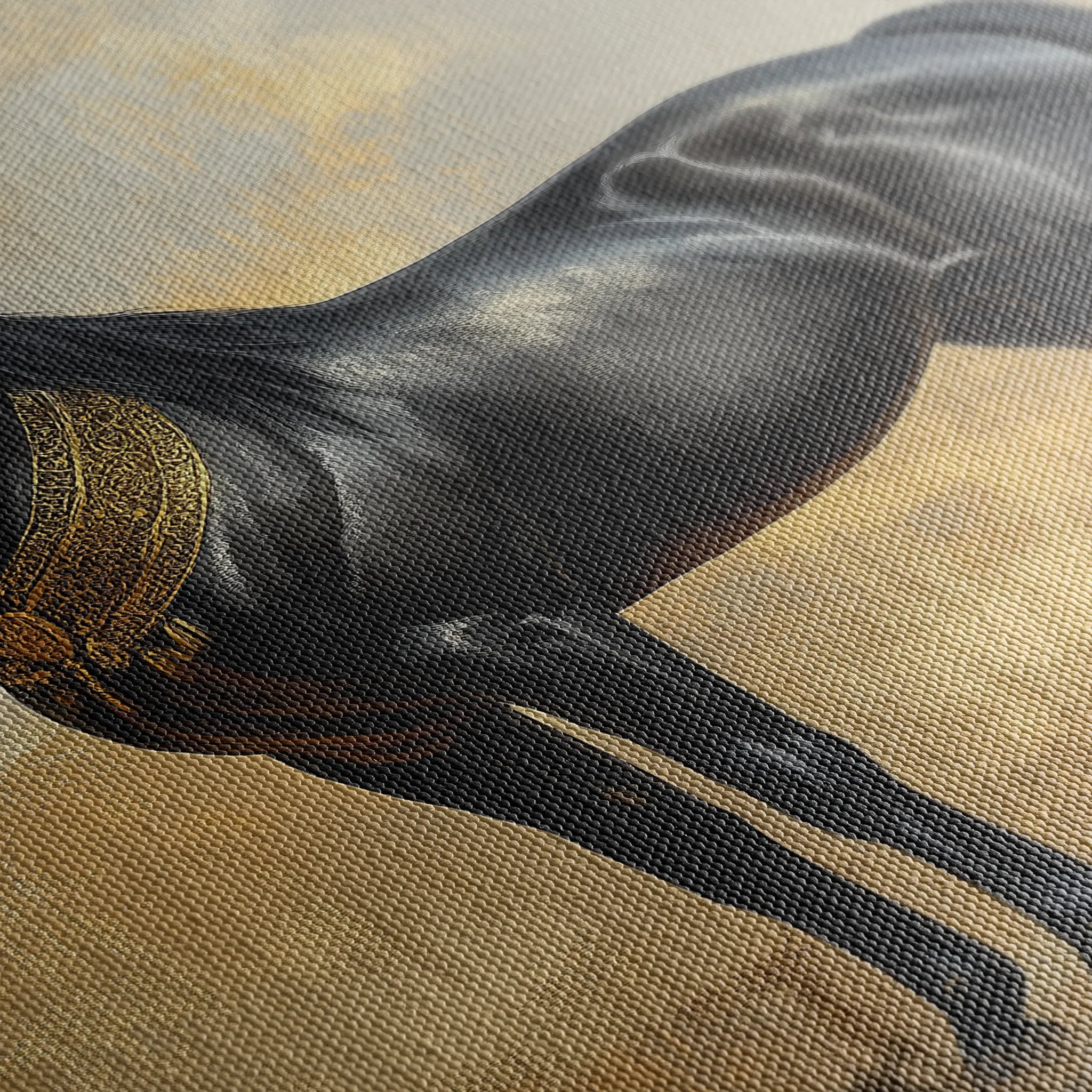 Horses 048 Canvas Art 18" x 24" / 45 x 60 cm / Black