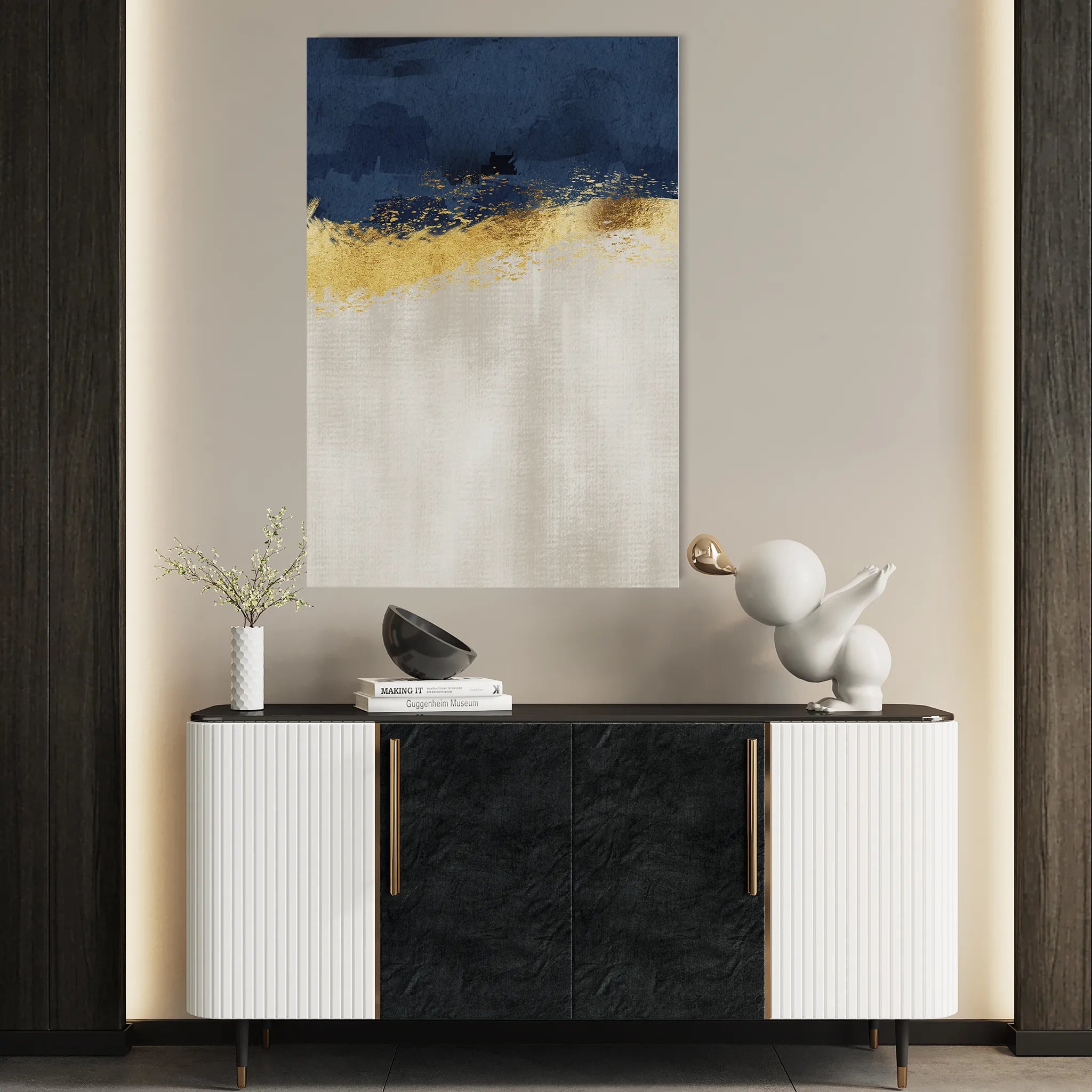 Abstract 049 Canvas Art 18" x 24" / 45 x 60 cm / Black