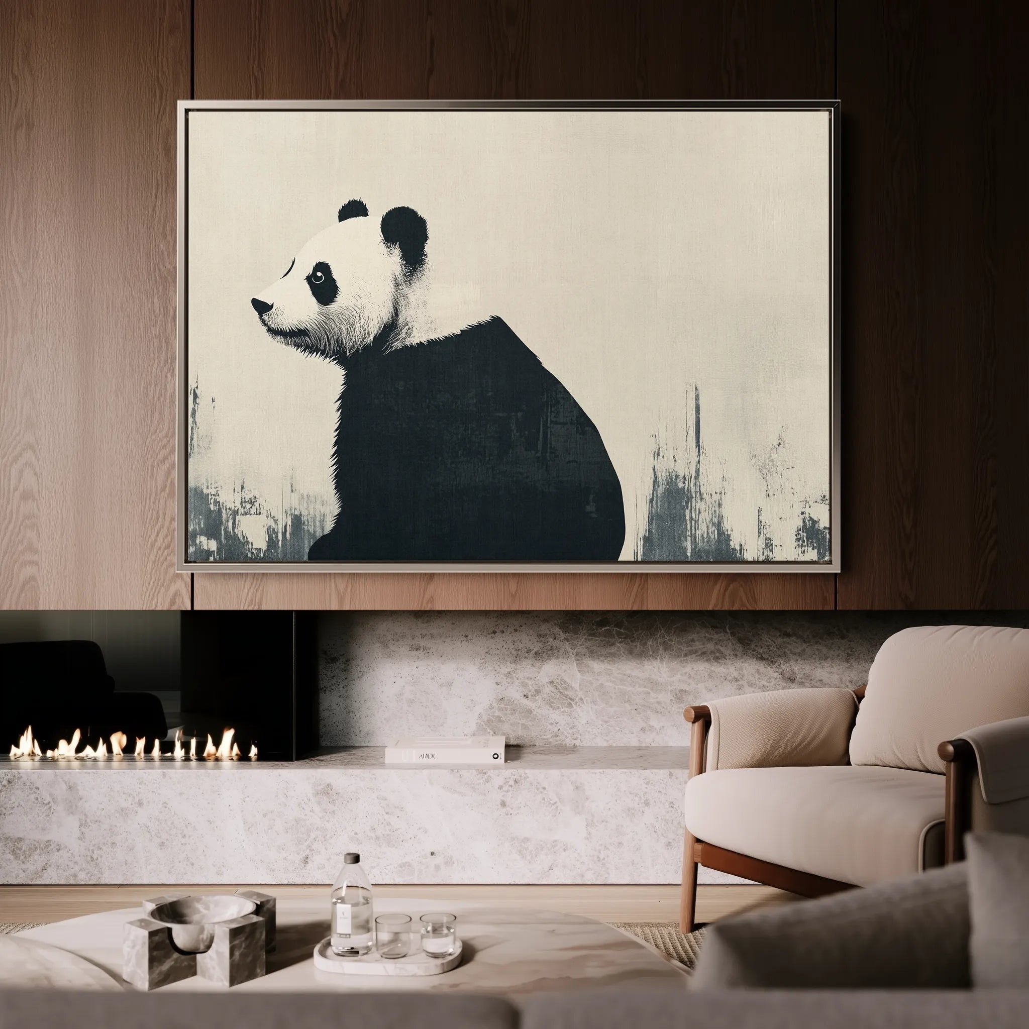 Animals 049 Canvas Art 18" x 24" / 45 x 60 cm / Black