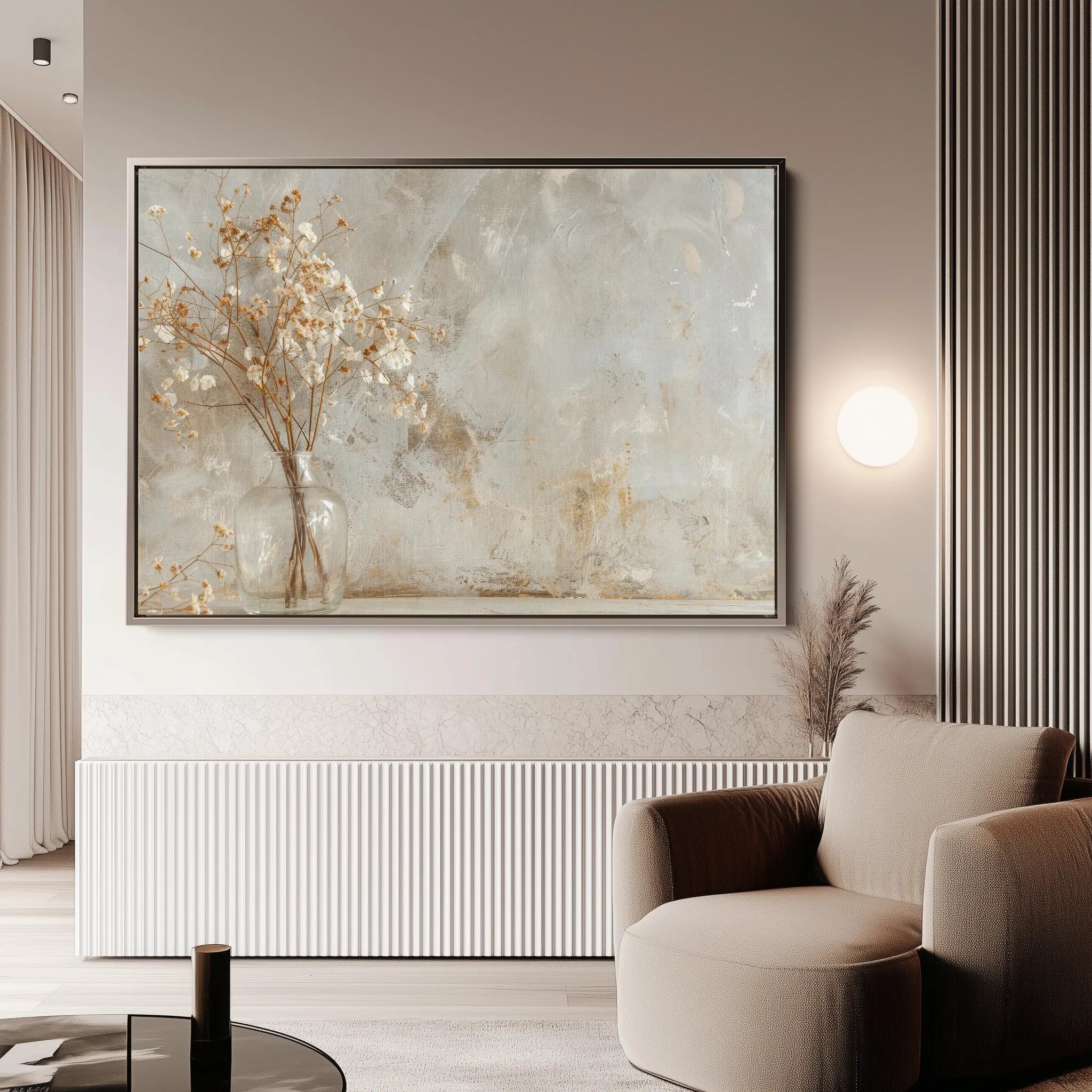 Floral 049 Canvas Art 18" x 24" / 45 x 60 cm / Black