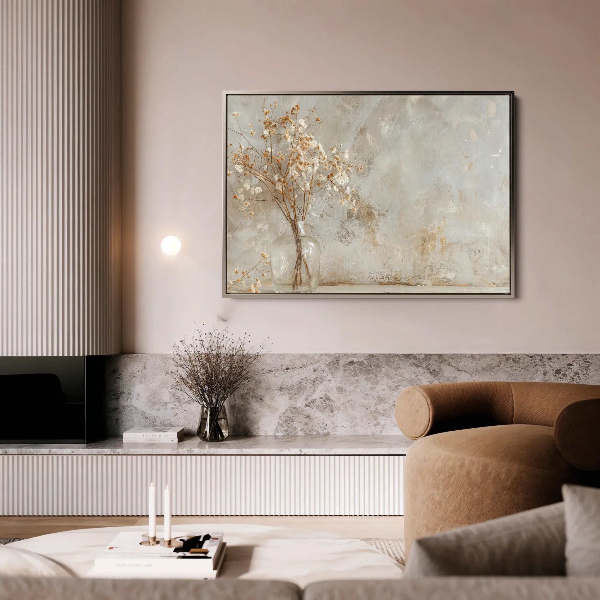 Floral 049 Canvas Art 18" x 24" / 45 x 60 cm / Black