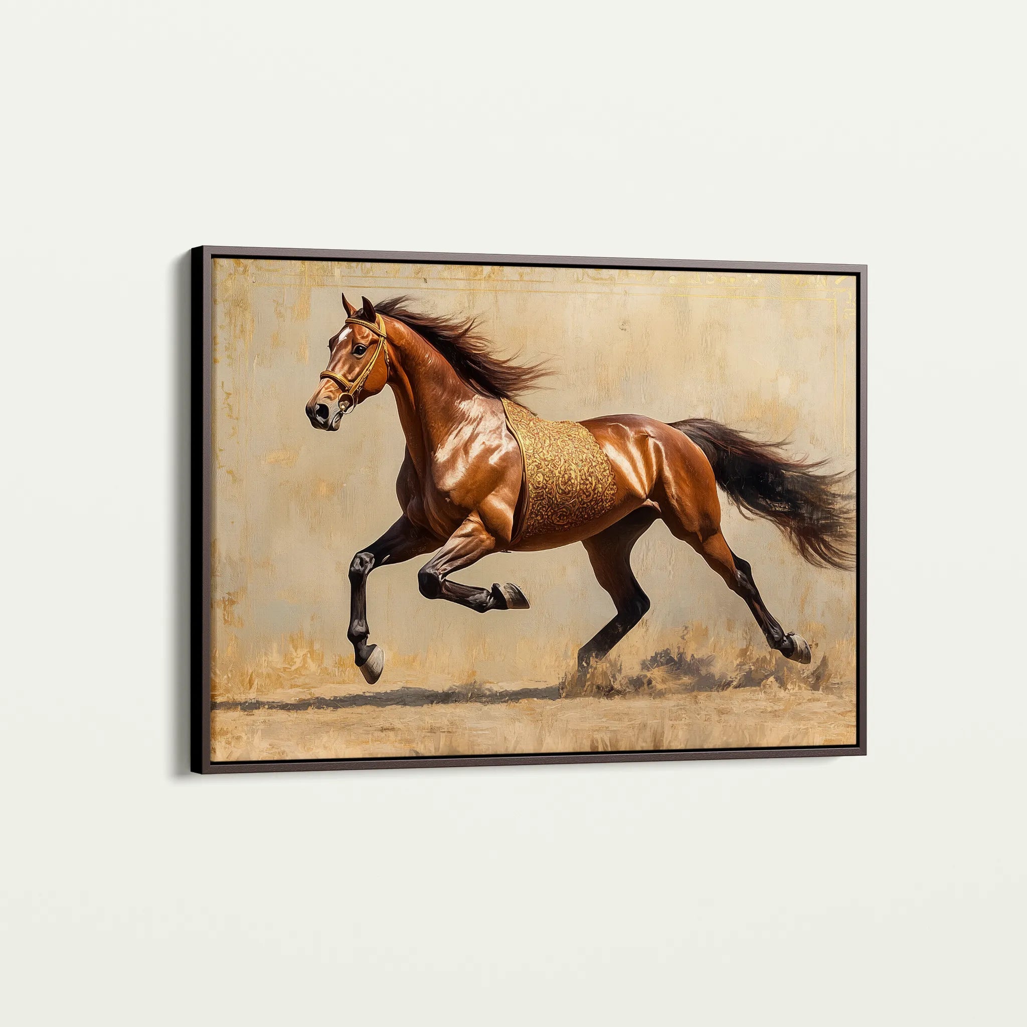 Horses 049 Canvas Art 18" x 24" / 45 x 60 cm / Black