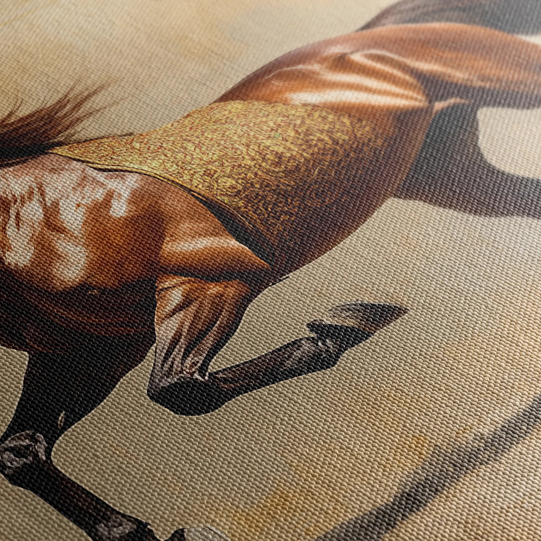 Horses 049 Canvas Art 18" x 24" / 45 x 60 cm / Black