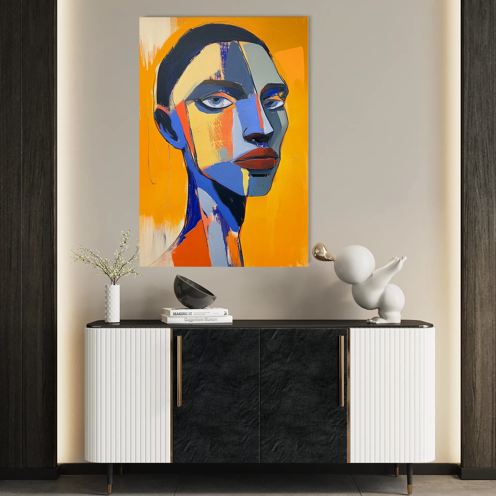 Portrait 049 Canvas Art 18" x 24" / 45 x 60 cm / Black