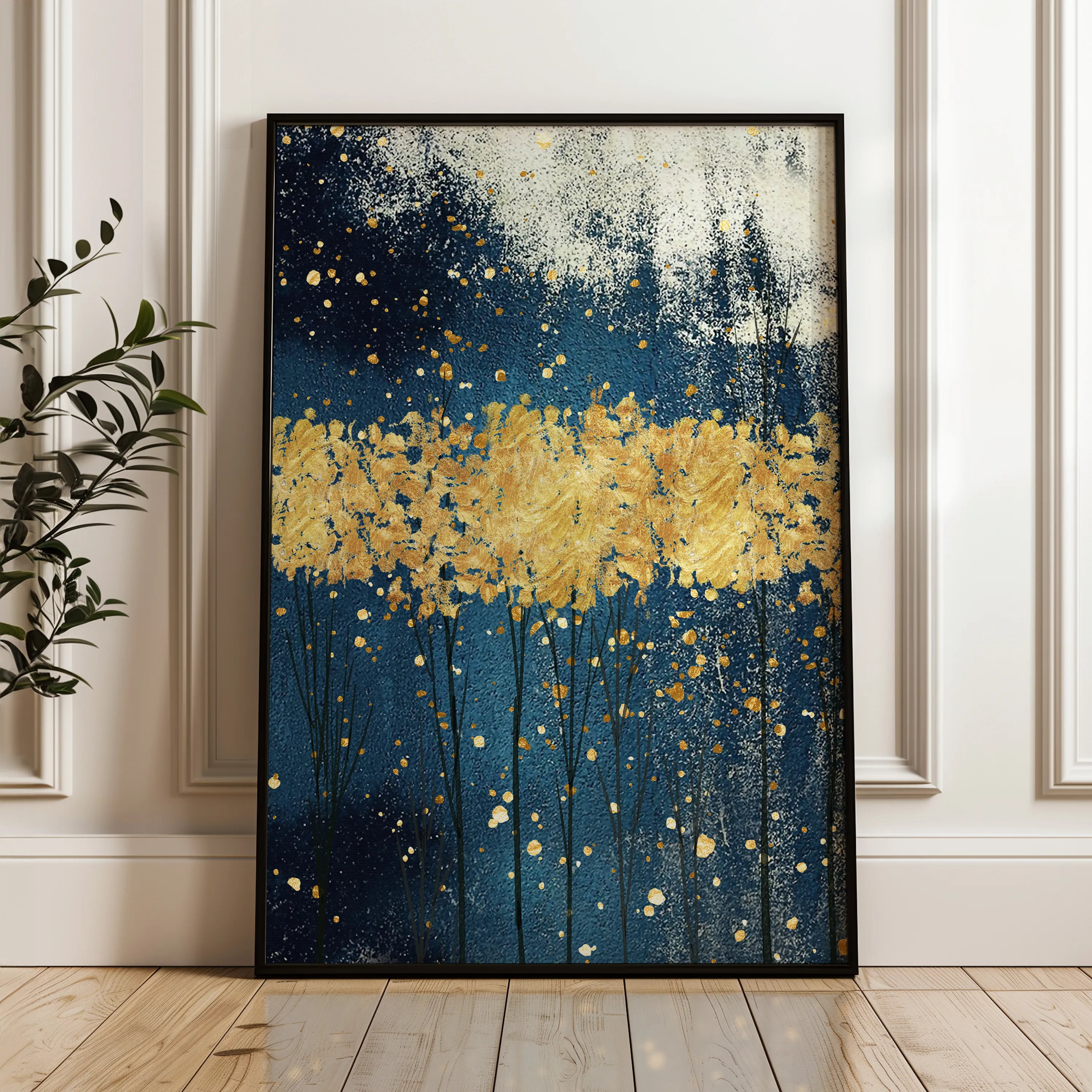 Abstract 050 Canvas Art 18" x 24" / 45 x 60 cm / Black
