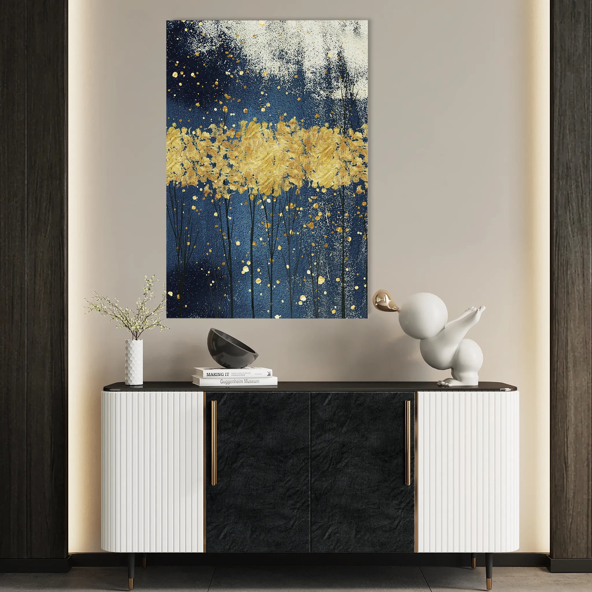 Abstract 050 Canvas Art 18" x 24" / 45 x 60 cm / Black