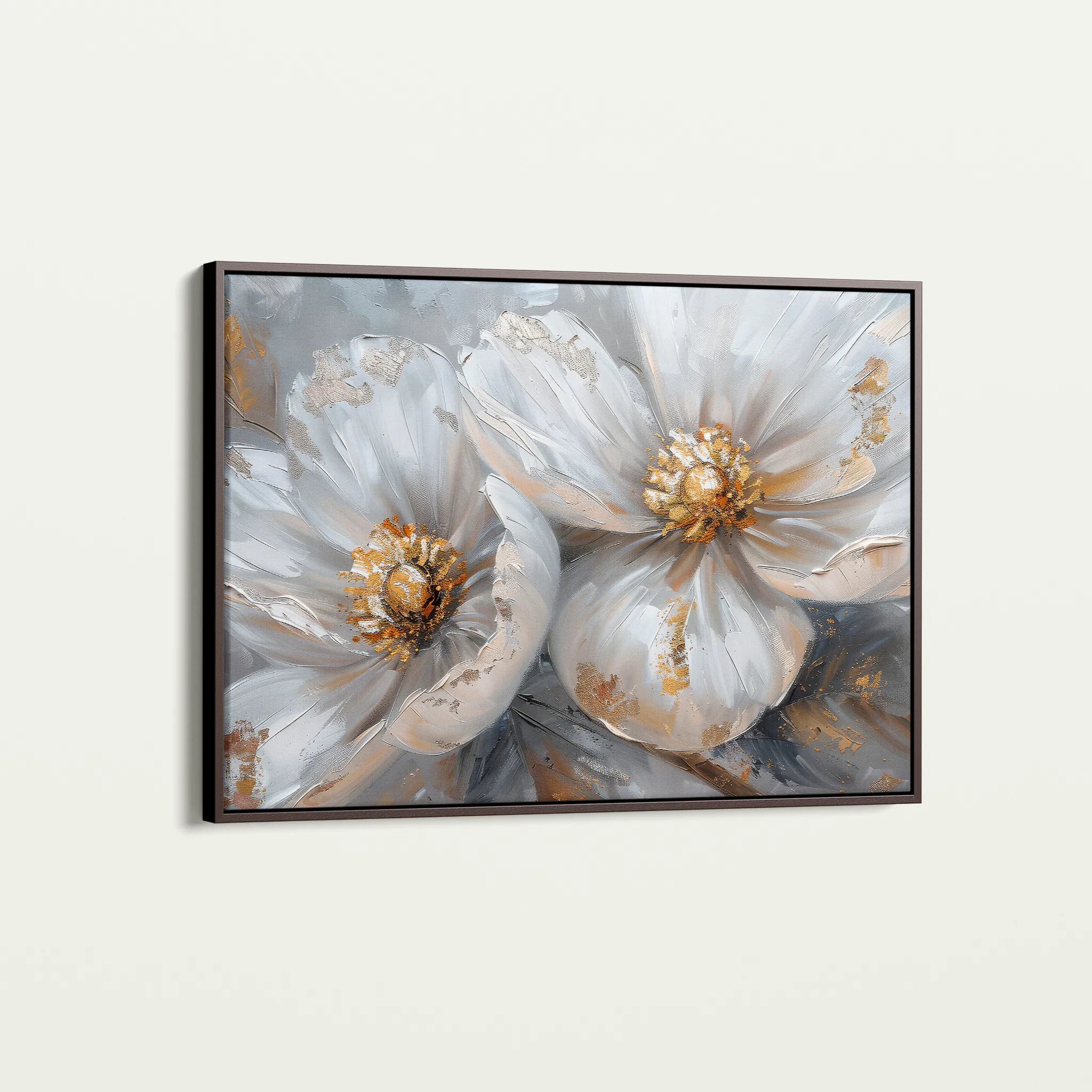 Floral 050 Canvas Art 18" x 24" / 45 x 60 cm / Black