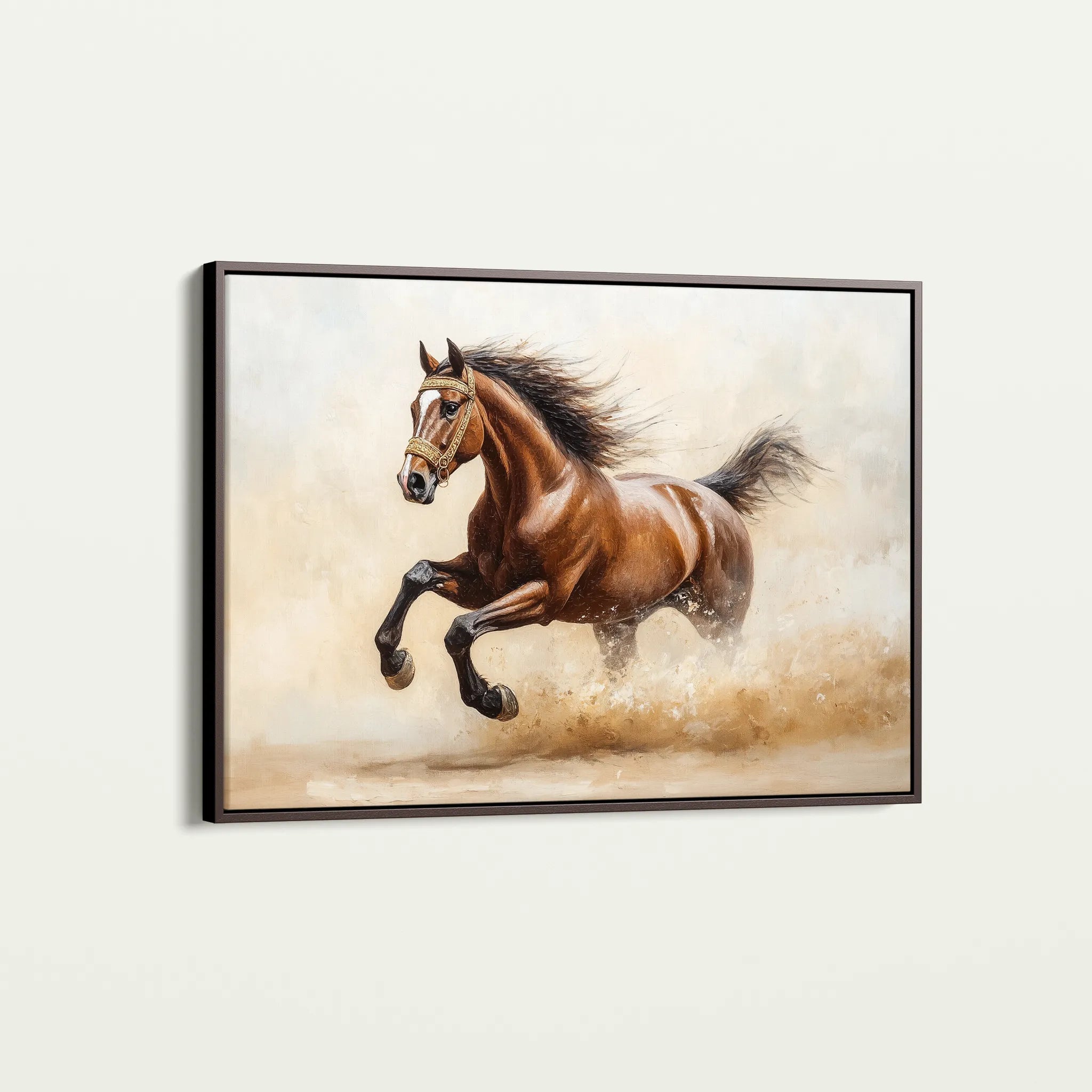 Horses 050 Canvas Art 18" x 24" / 45 x 60 cm / Black