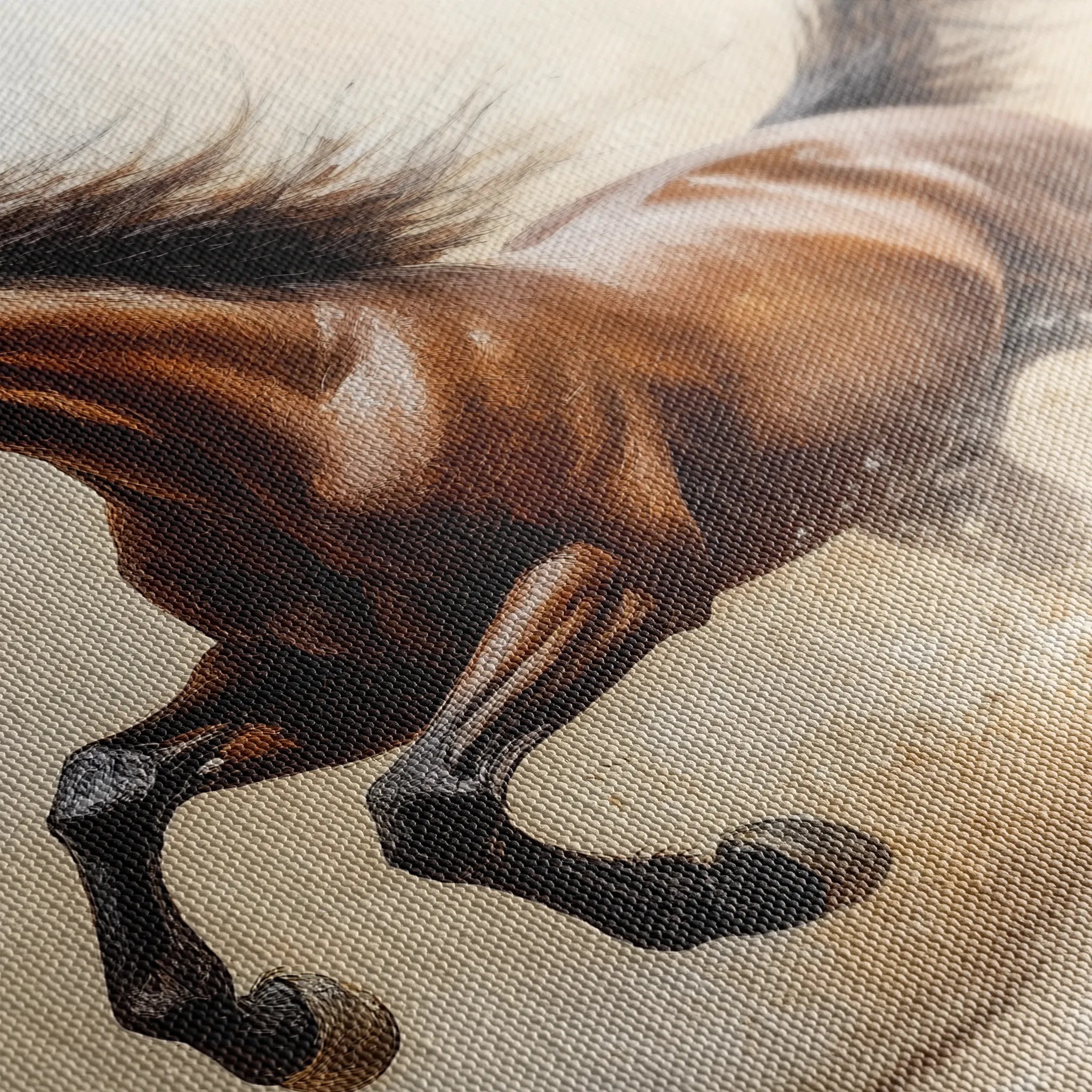 Horses 050 Canvas Art 18" x 24" / 45 x 60 cm / Black