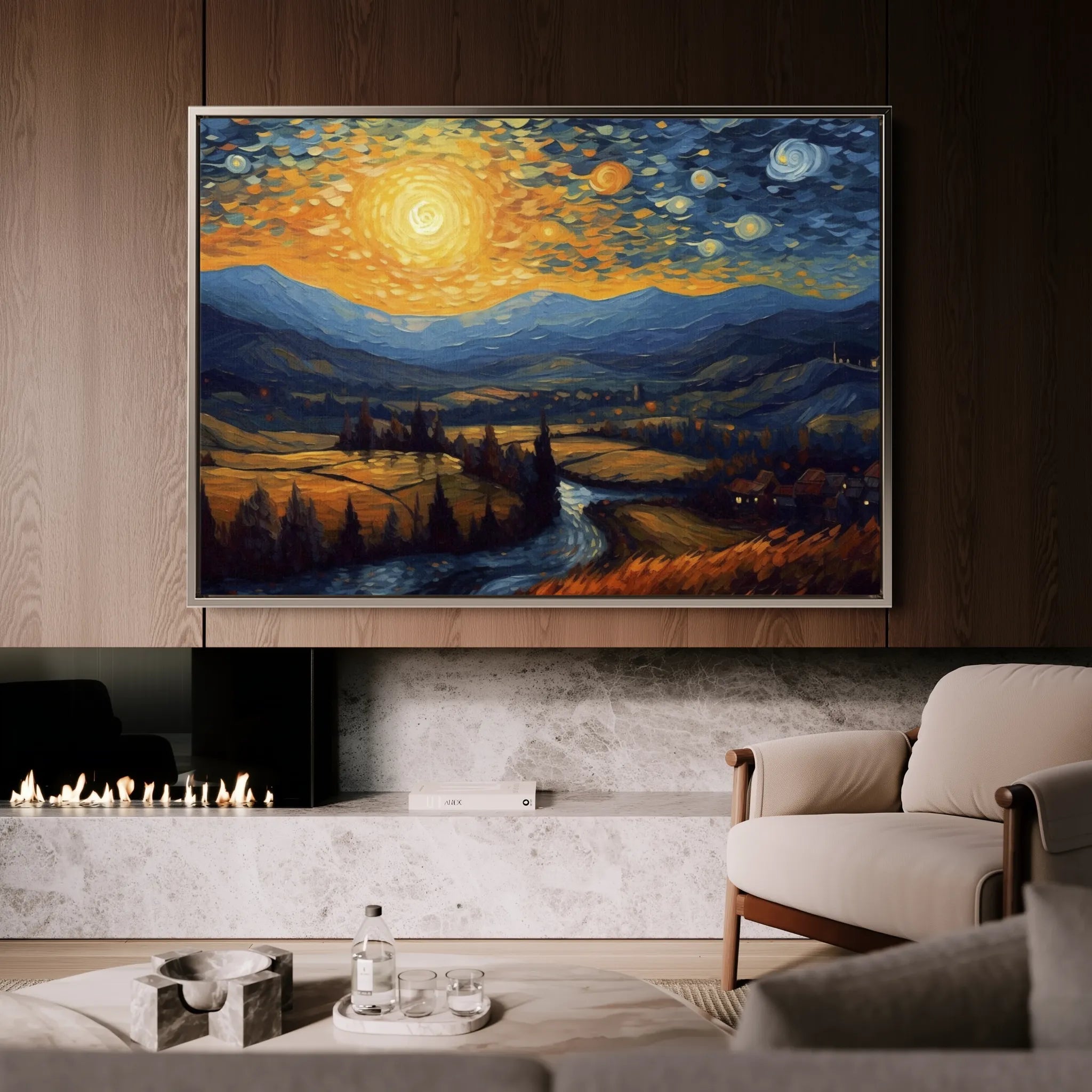 Landscape 050 Canvas Art 18" x 24" / 45 x 60 cm / Black