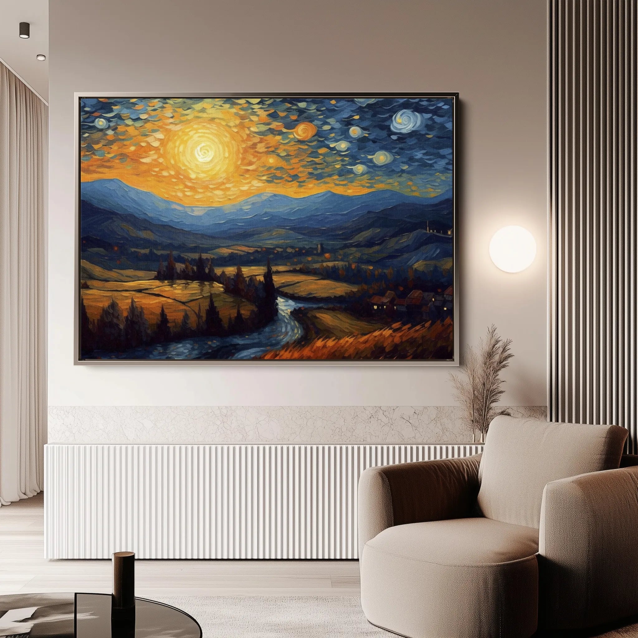 Landscape 050 Canvas Art 18" x 24" / 45 x 60 cm / Black