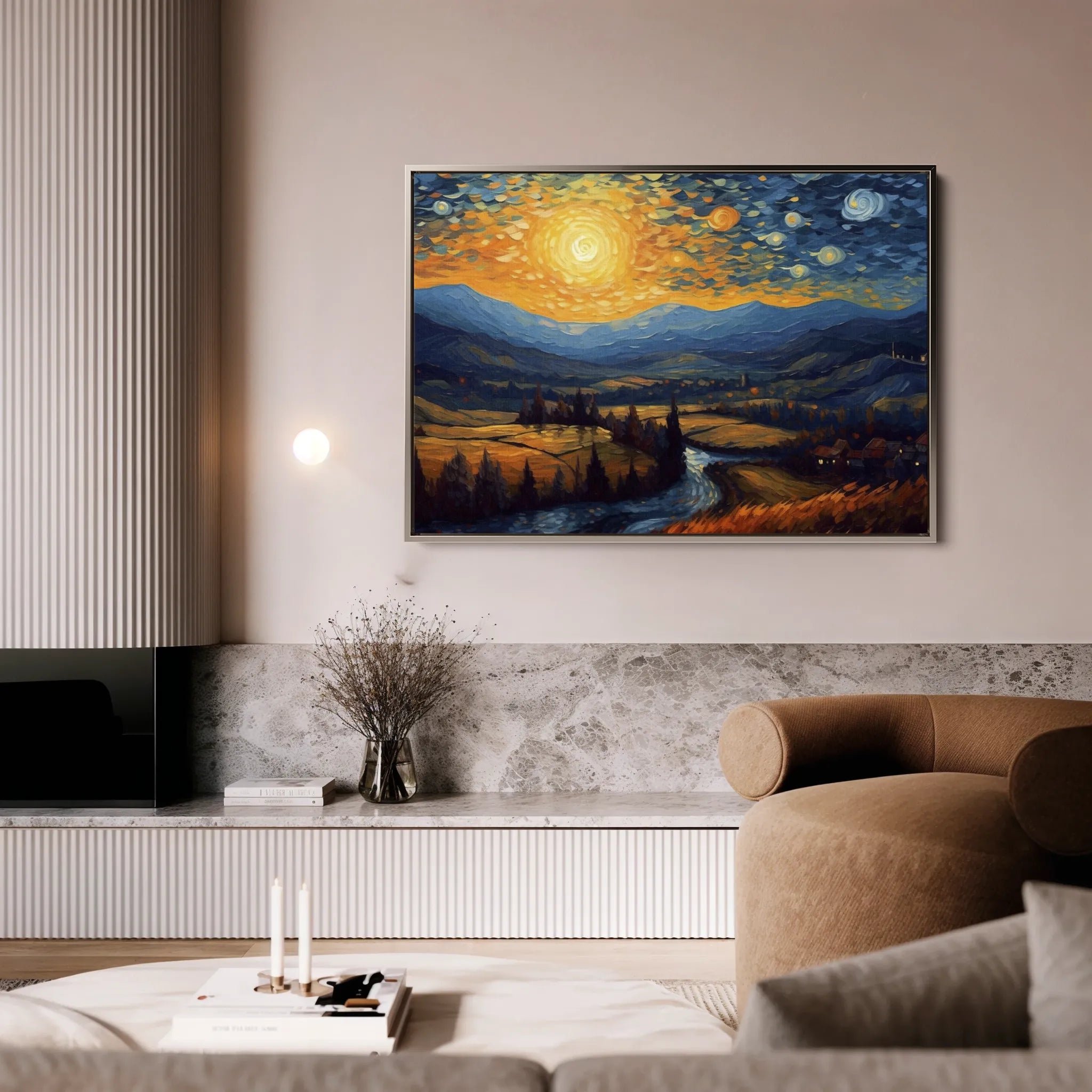 Landscape 050 Canvas Art 18" x 24" / 45 x 60 cm / Black