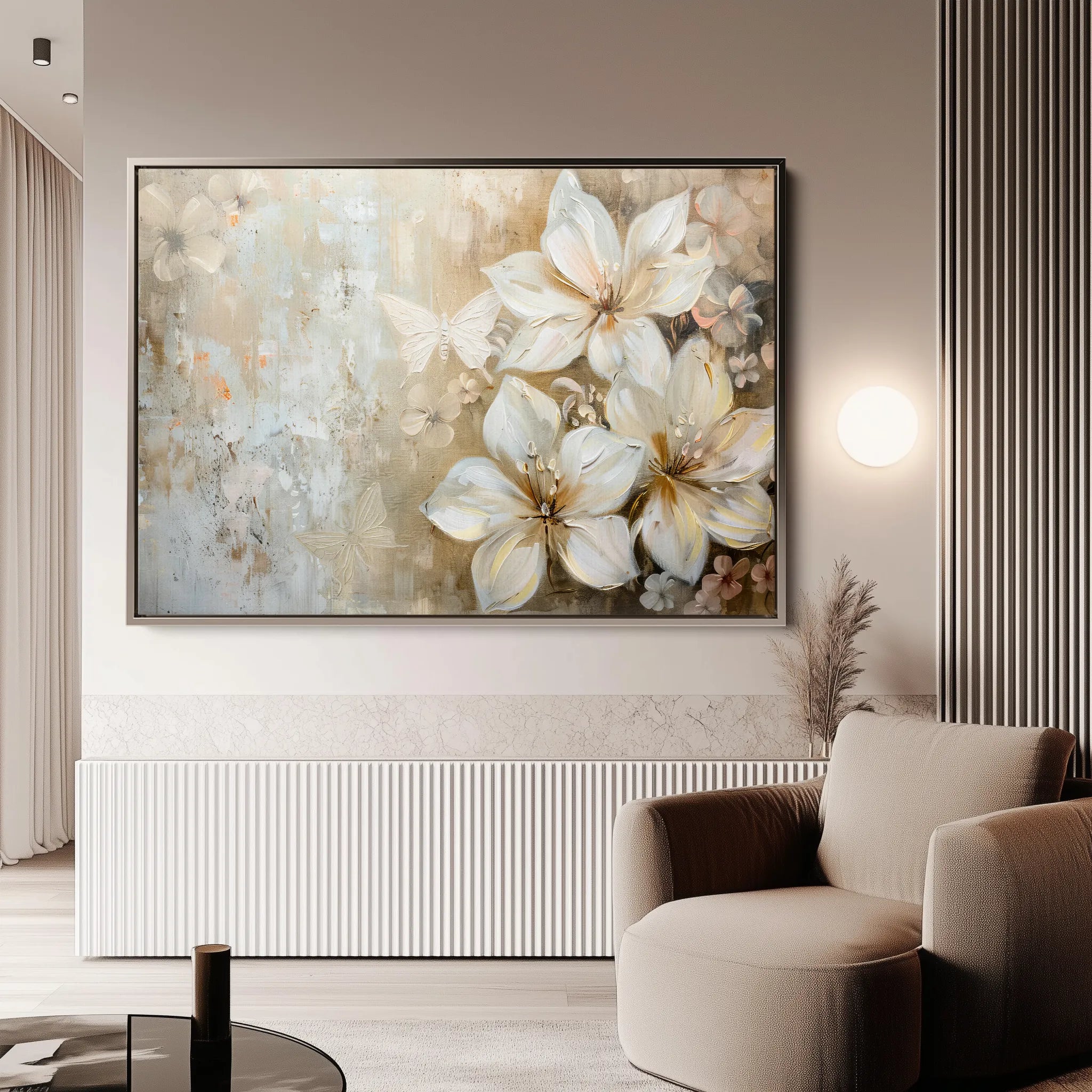 Floral 051 Canvas Art 18" x 24" / 45 x 60 cm / Black