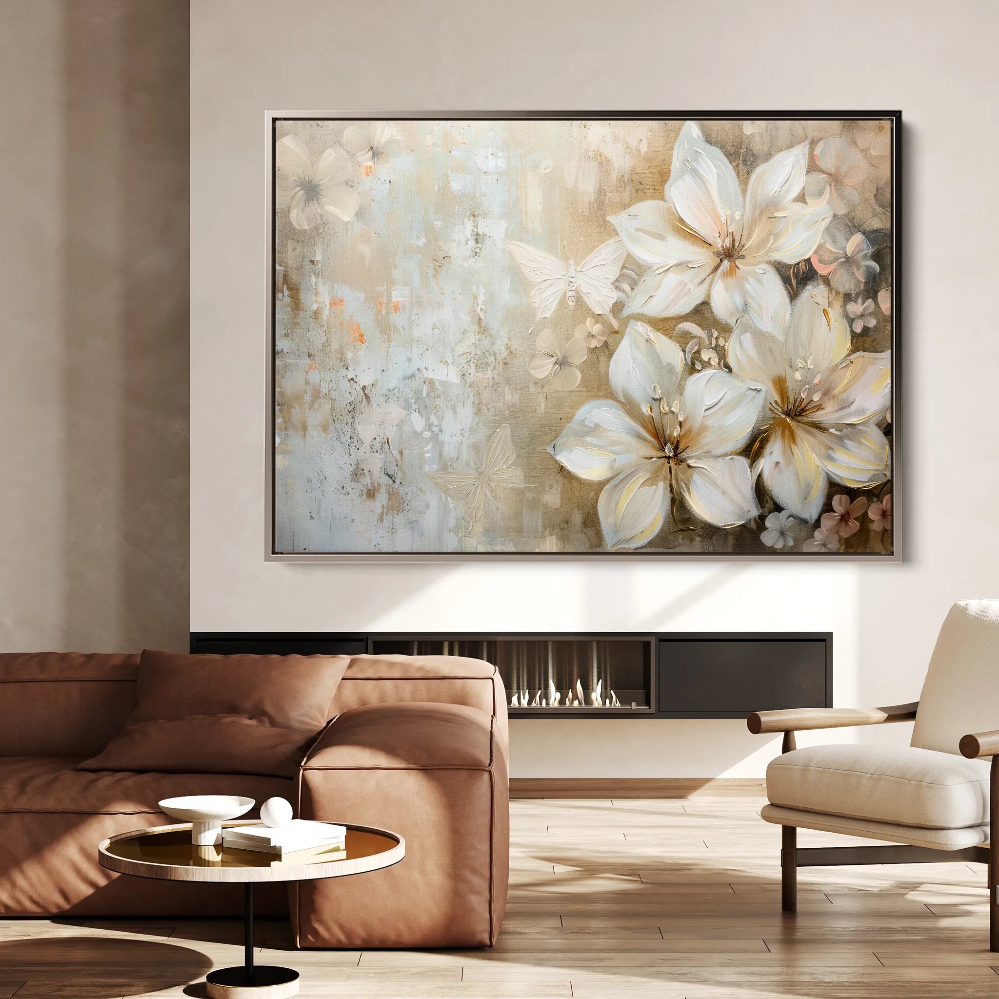 Floral 051 Canvas Art 18" x 24" / 45 x 60 cm / Black