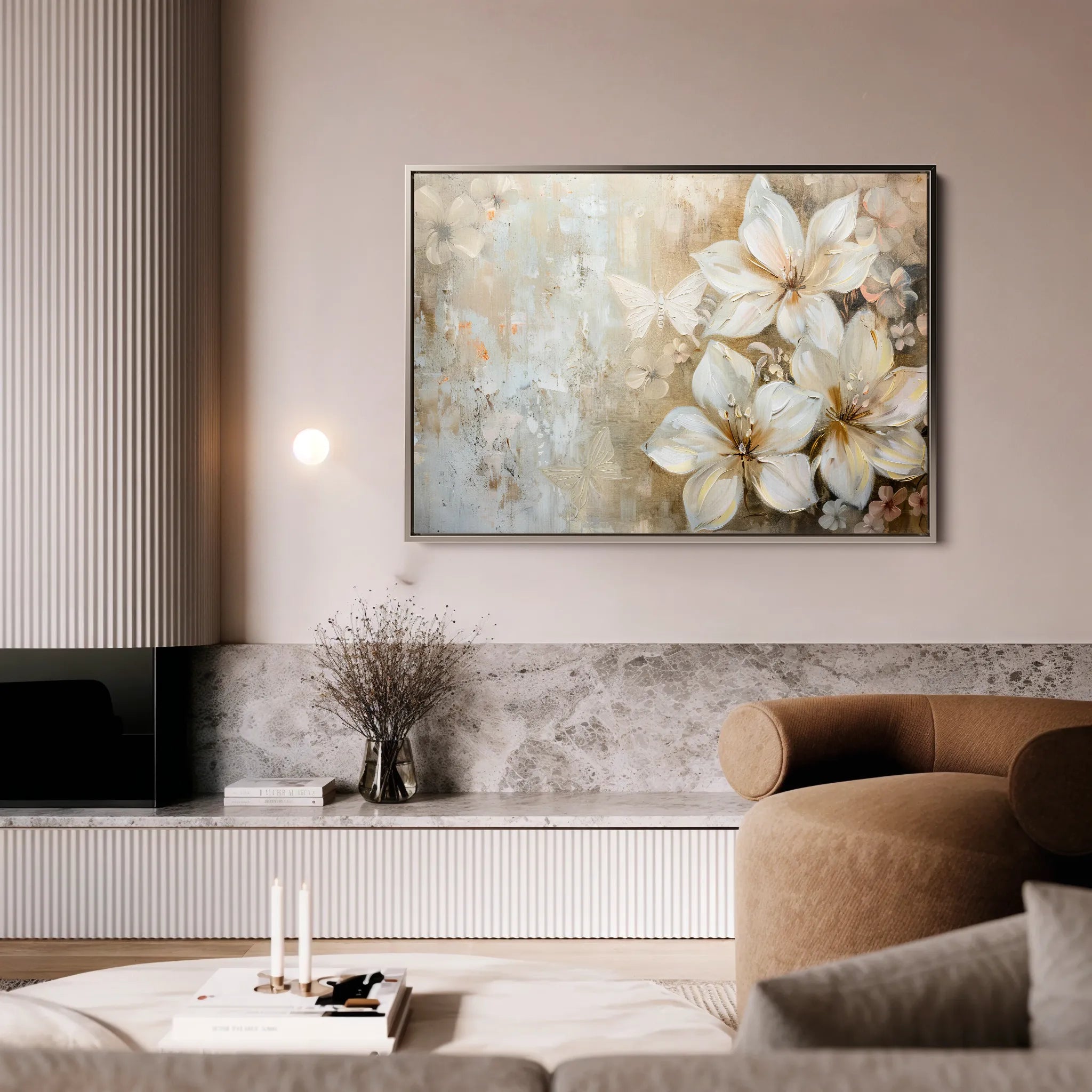 Floral 051 Canvas Art 18" x 24" / 45 x 60 cm / Black