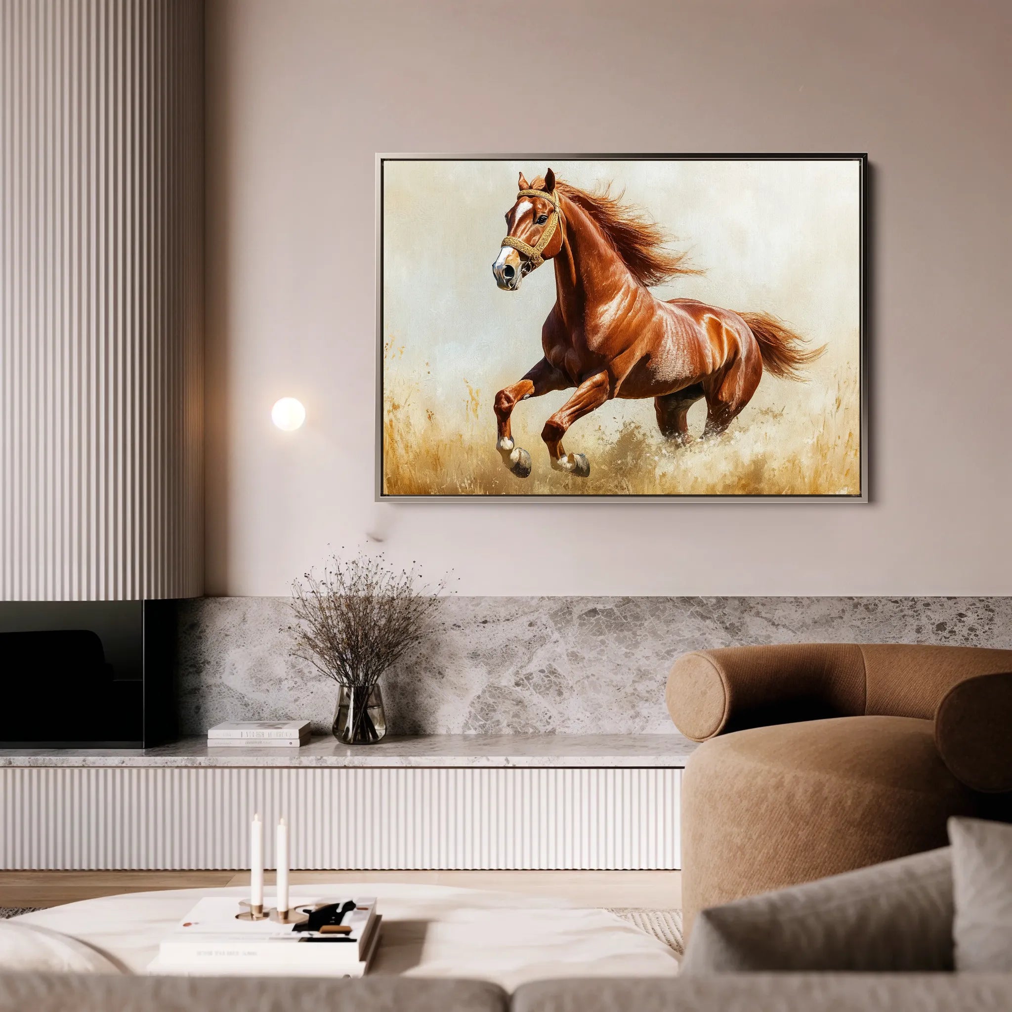 Horses 051 Canvas Art 18" x 24" / 45 x 60 cm / Black